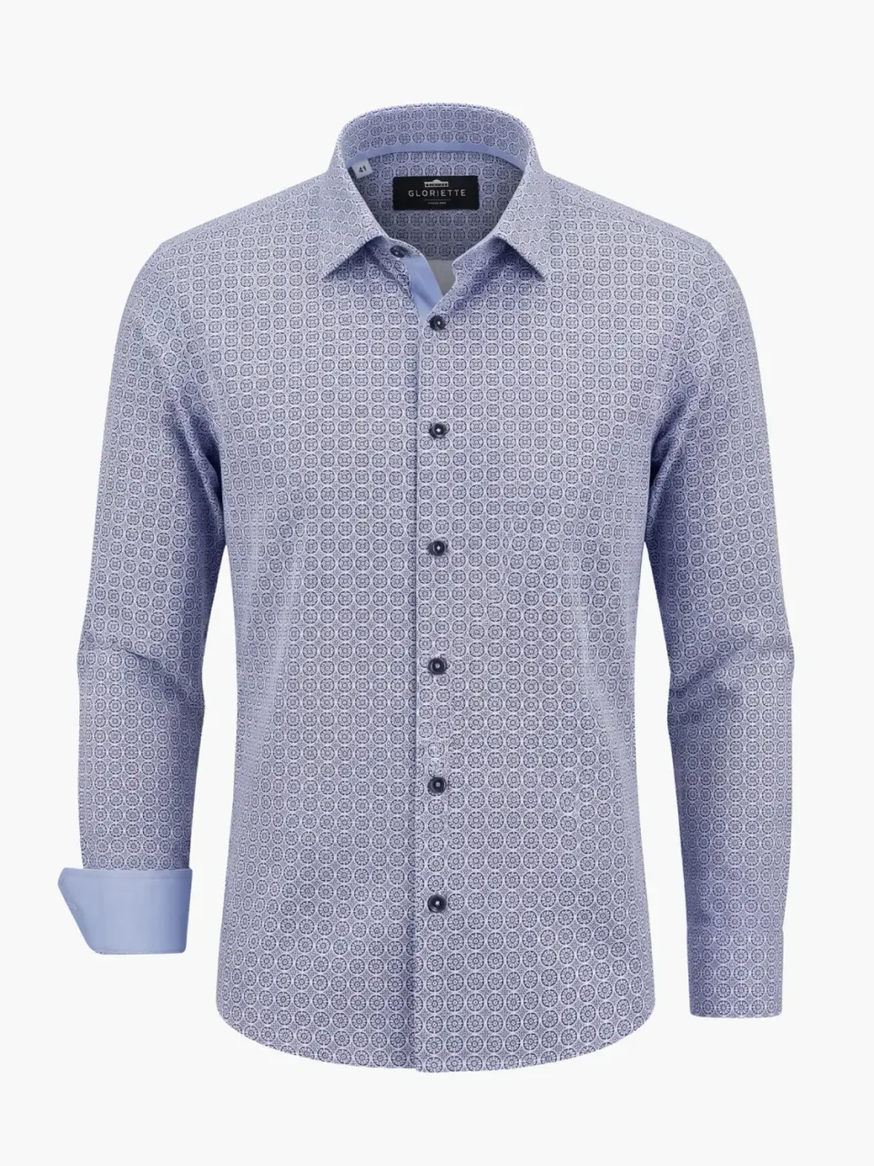 Gloriette Windsor Fashion Fit Gemustert Hemd Hellblau