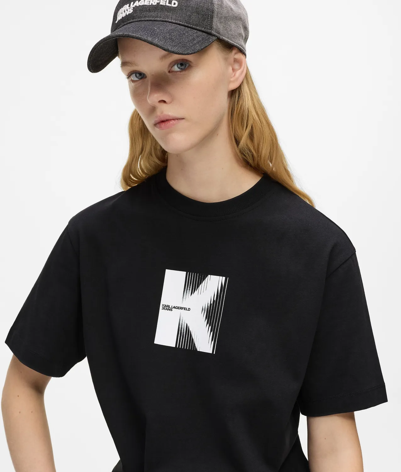 Karl Lagerfeld Jeans K Artwork T-Shirt Baumwolle weiß