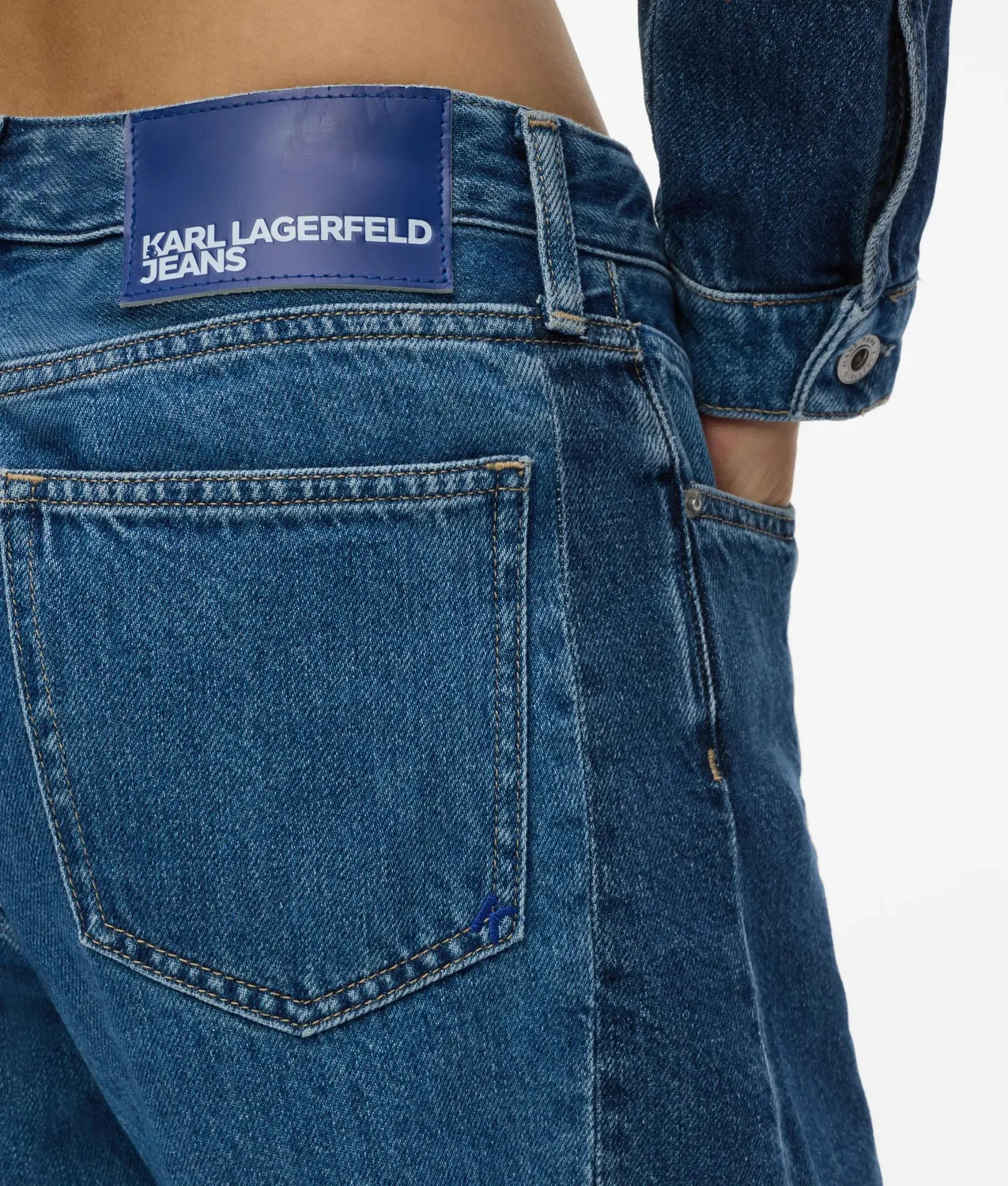 Karl Lagerfeld Blocked Barrel Jeans Mid-Rise Denim