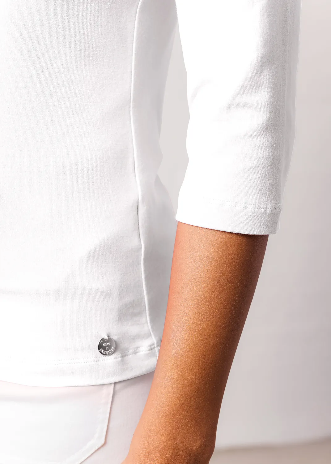 Senatex Langarmshirt Bambus Viskose-Mix White Seidenpaspel