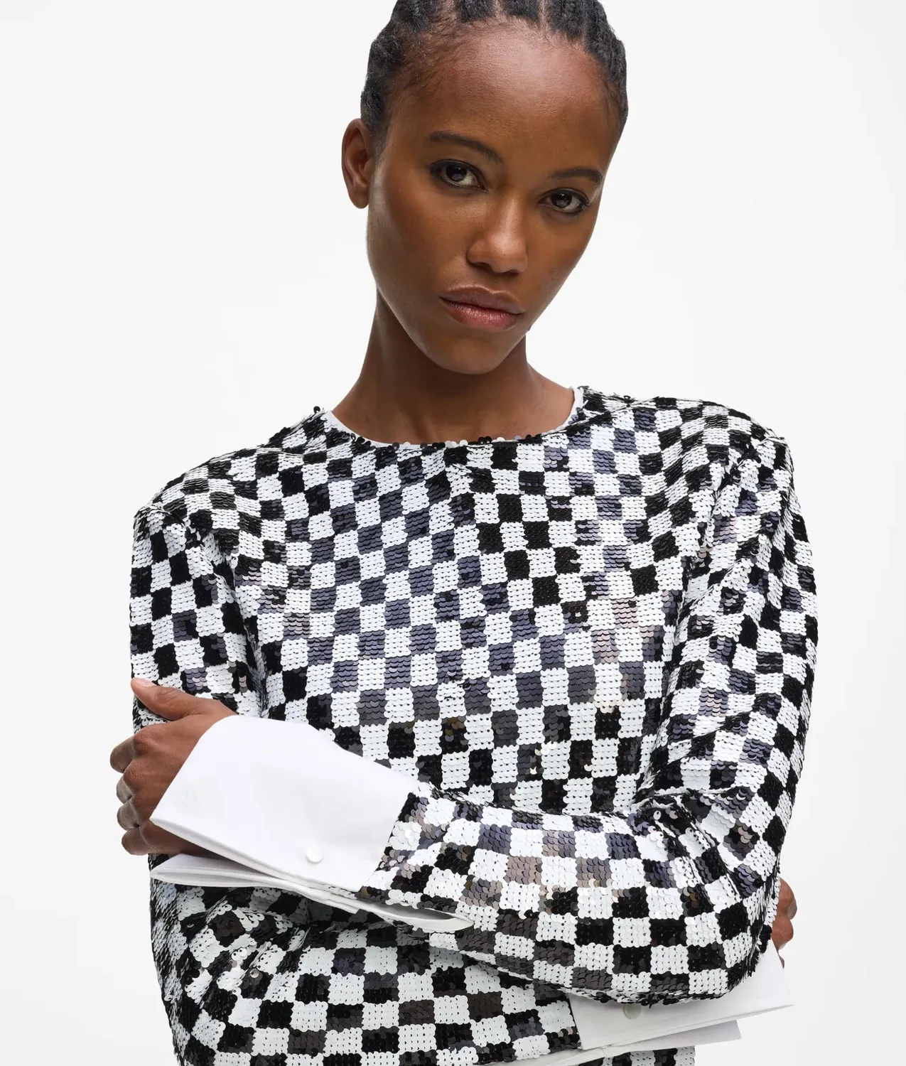 Karl Lagerfeld Checkerboard Paillettenkleid Mini