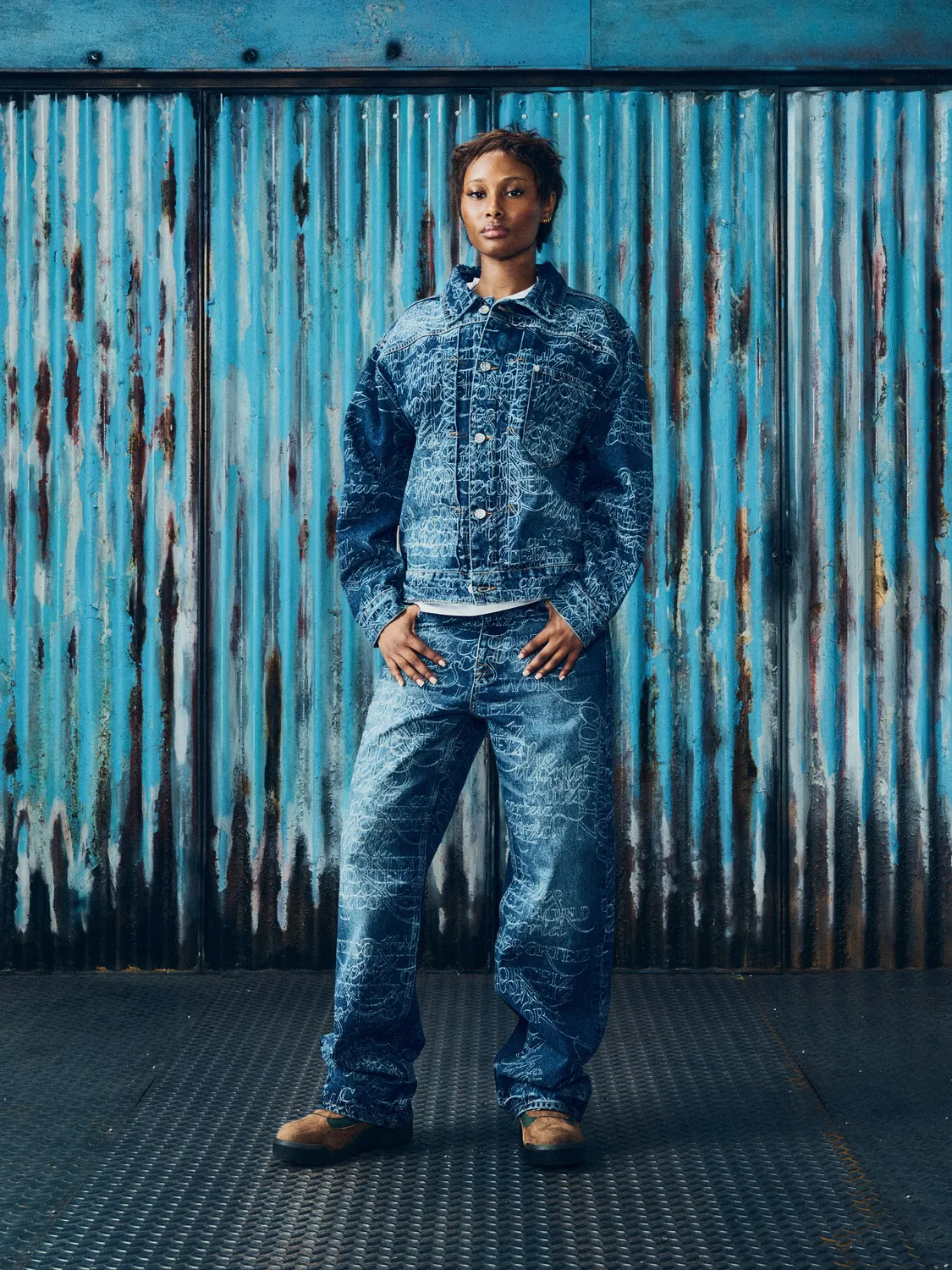 Corteiz Handwritten Denim Jacket Jeansjacke Midwash Indigo