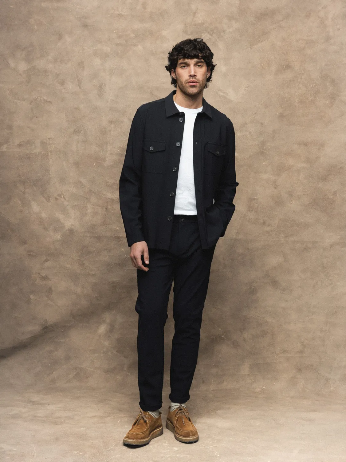 Mos Mosh MMGBirk Traver Overshirt Schwarz Regular Fit