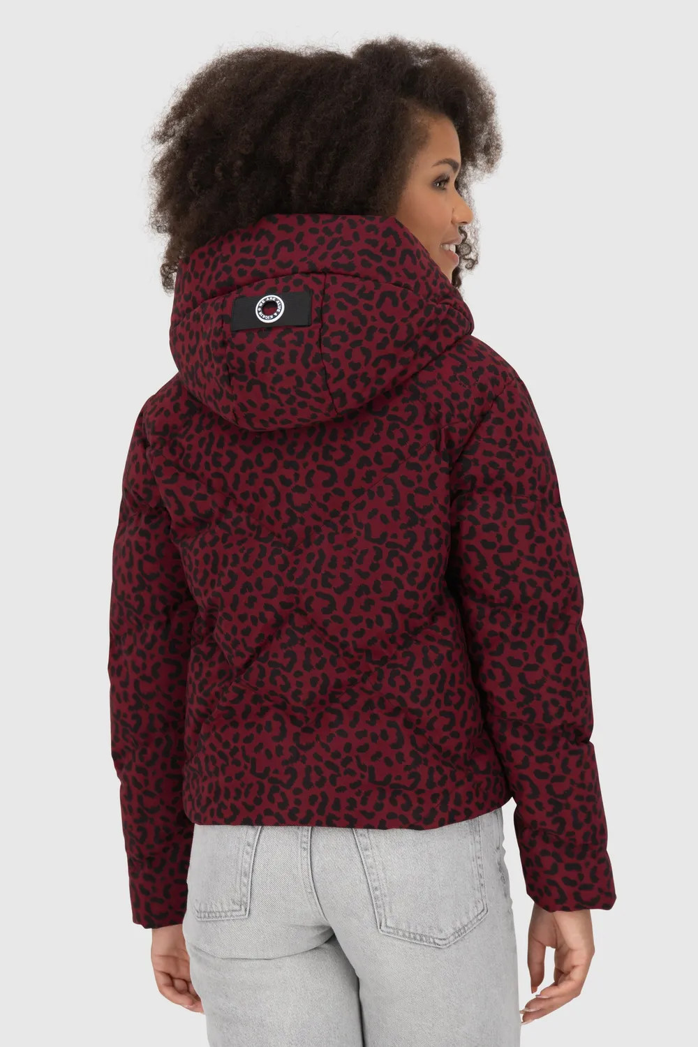 Alife & Kickin MurielAK B Pufferjacke Dunkelrot Animalprint