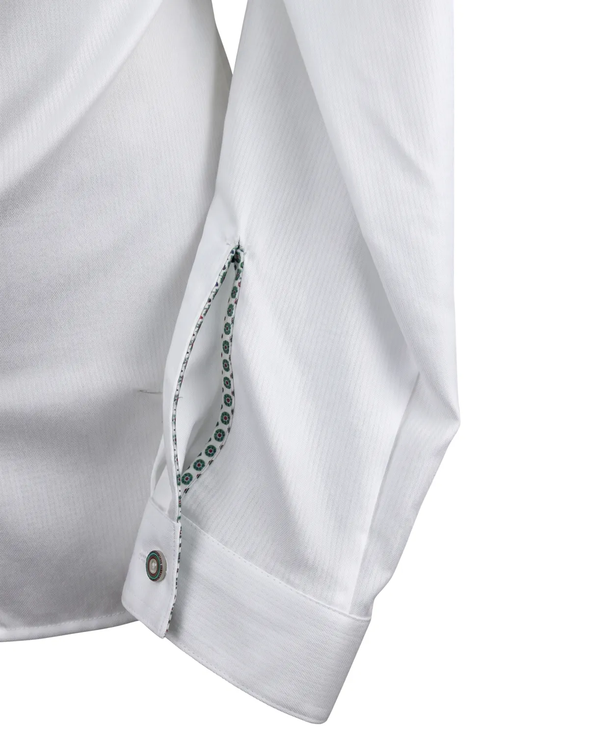 Gloriette Trachtenbluse Langarm Weiß Bluse Grün Band