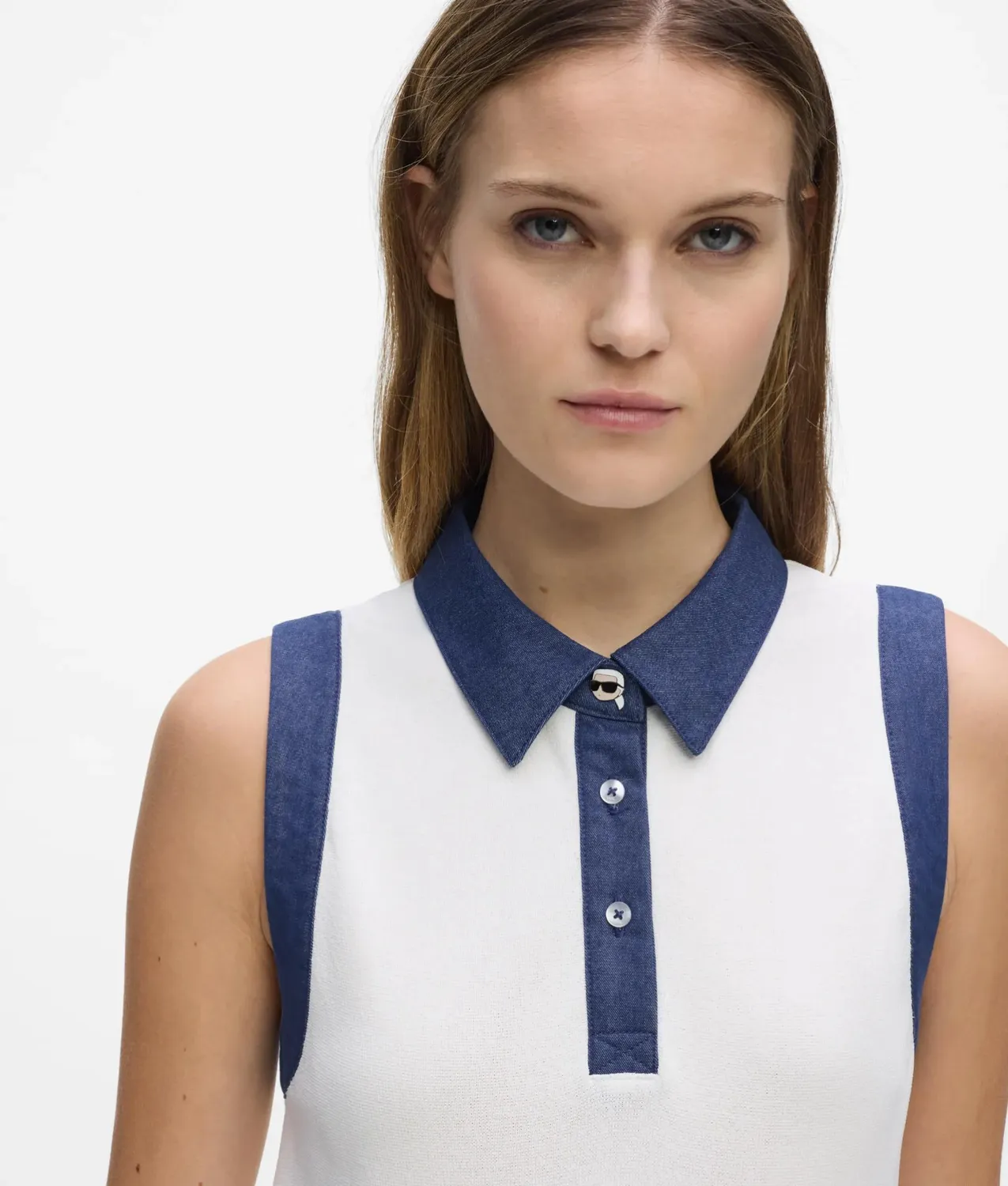 Karl Lagerfeld Ikon Knit Strickkleid Denim Damen