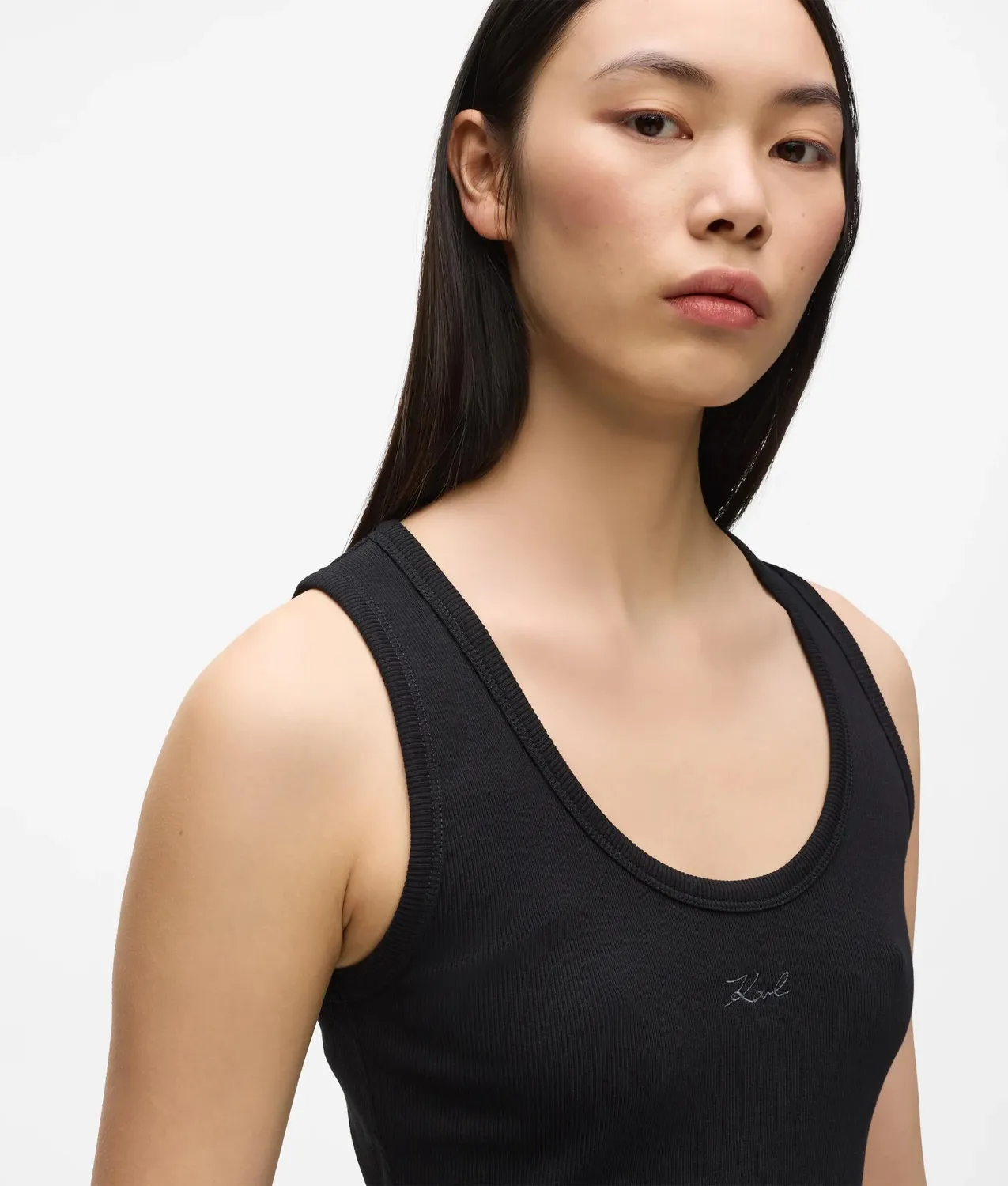 Karl Lagerfeld Signature Tanktop Stretch Rundhals