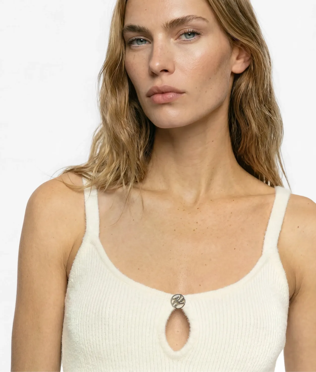 Karl Lagerfeld Fluffy Trägertop Tanktop Flauschstrick