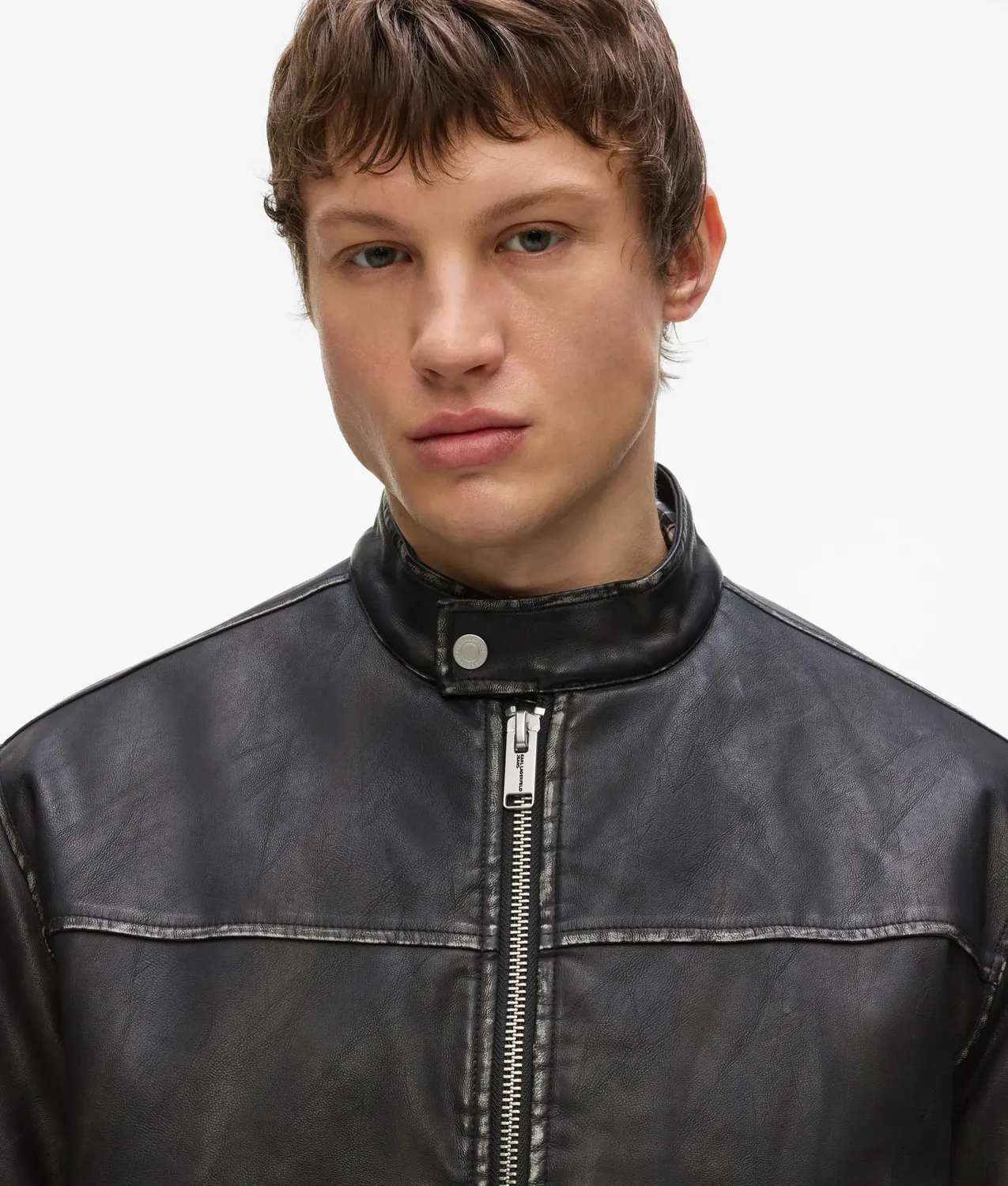 Karl Lagerfeld Karl Quote Bikerjacke Kunstleder Herren