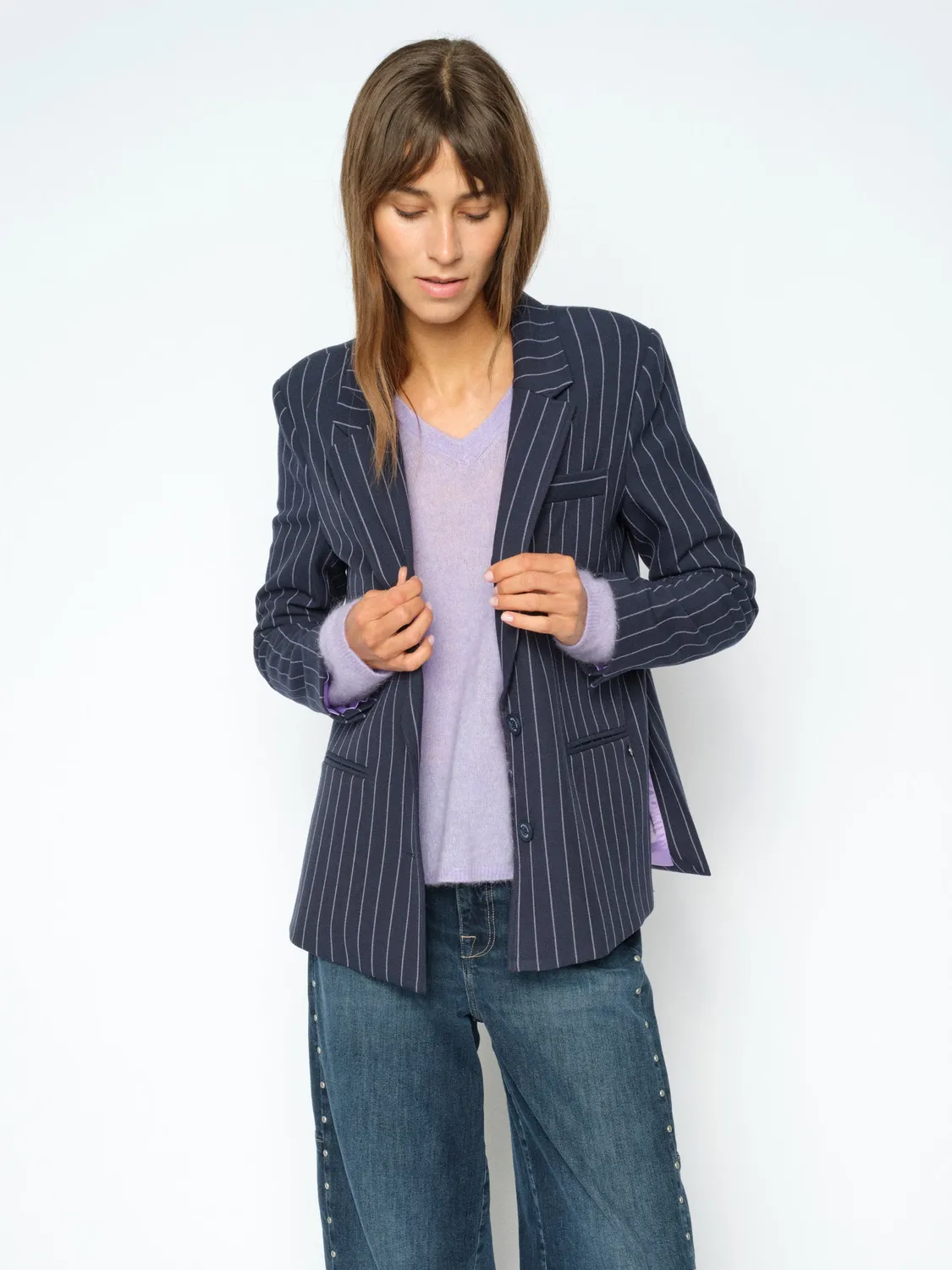 Mos Mosh MMJosie York Blazer Nadelstreifen Salute Navy