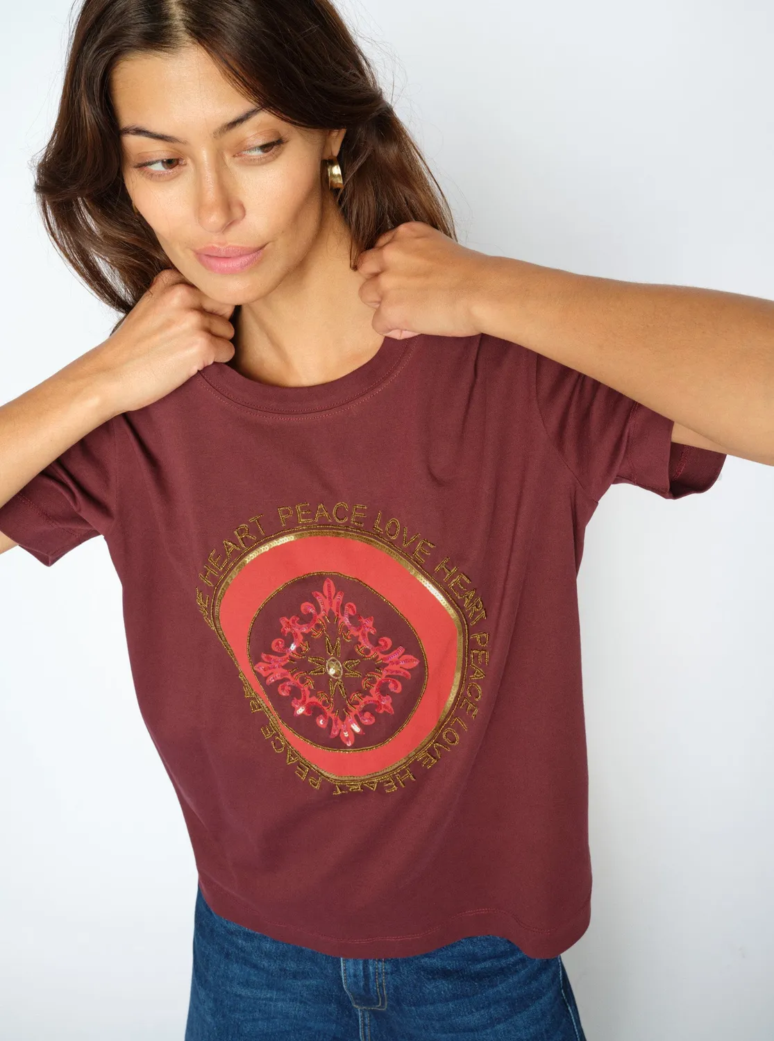Mos Mosh MMAsli O-Neck Tee T-Shirt Port Royale Print