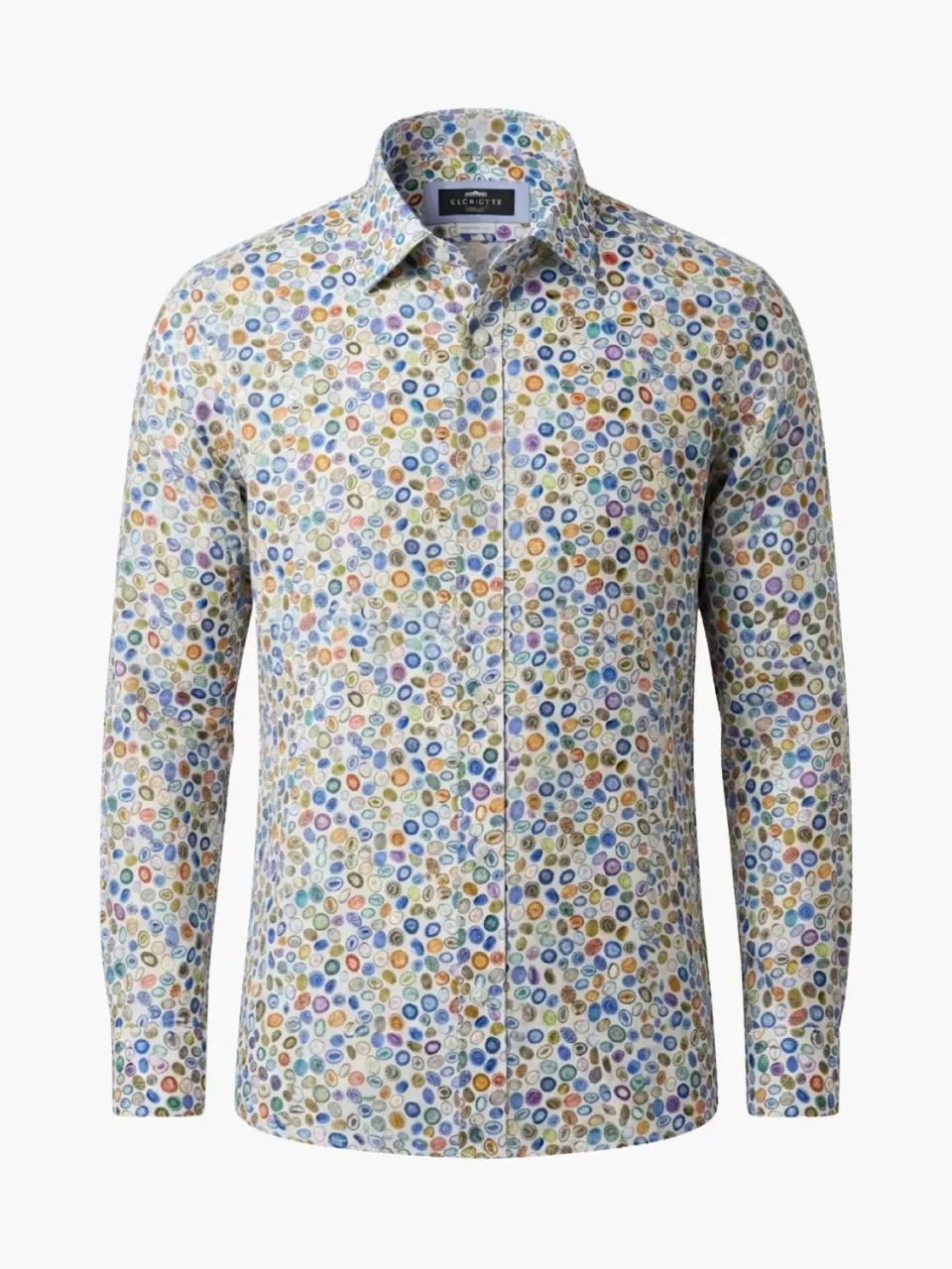 Gloriette Fashion Fit Kreismuster Hemd Blau Herren