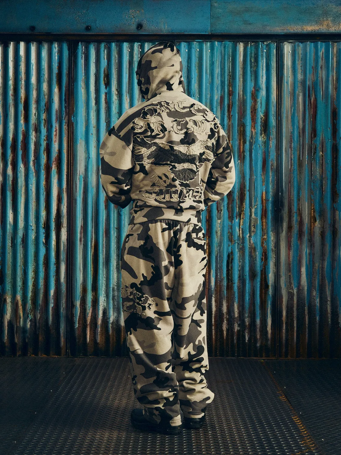 Corteiz Diplomatic Open Hem Sweatpant Jogginghose Washed Camo Baggy