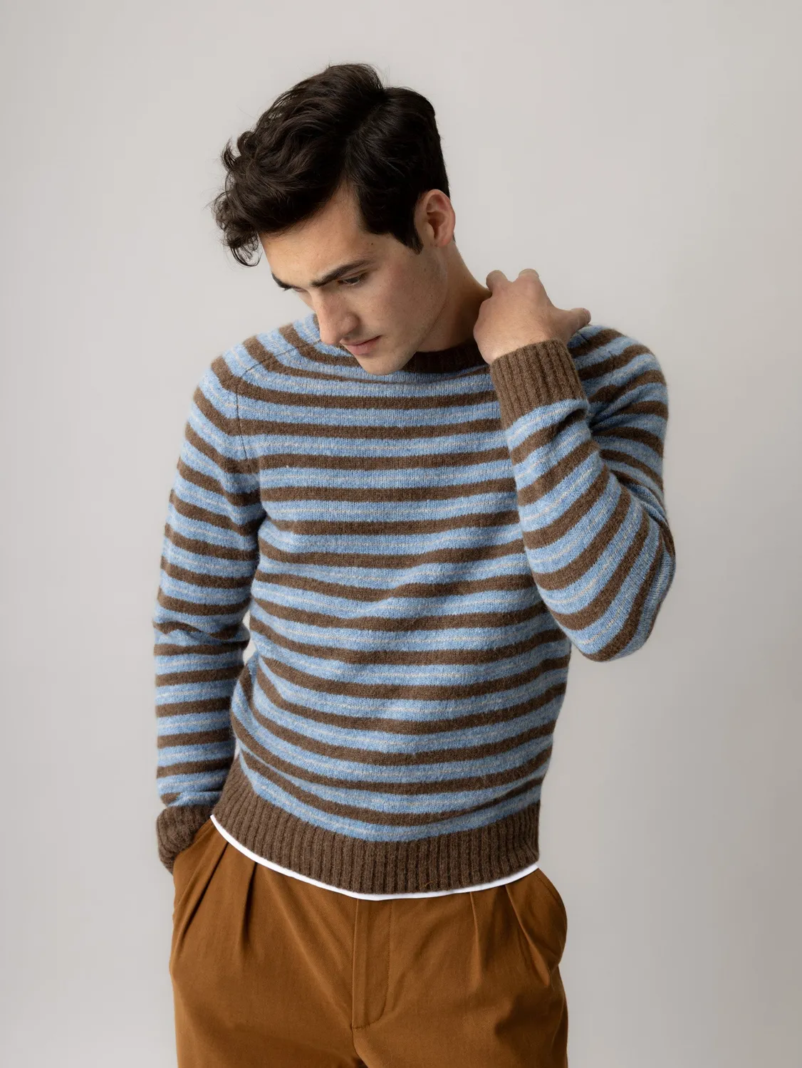 Mos Mosh MMGCarlos Stripe Strickpullover Indigo Blue