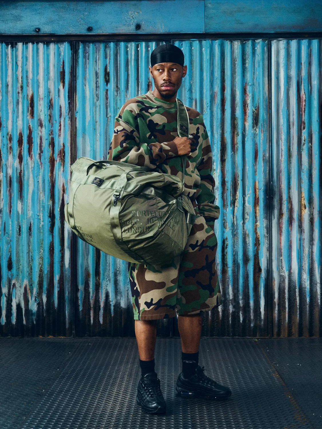 Corteiz XXL Commando Duffle Bag Olive Nylon