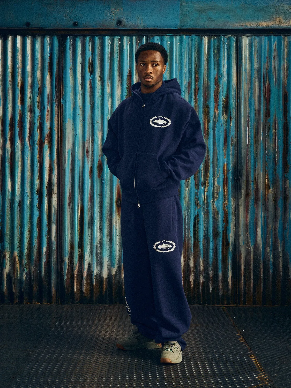 Corteiz Superior Royale Tracksuit Trainingsanzug Navy Fleece