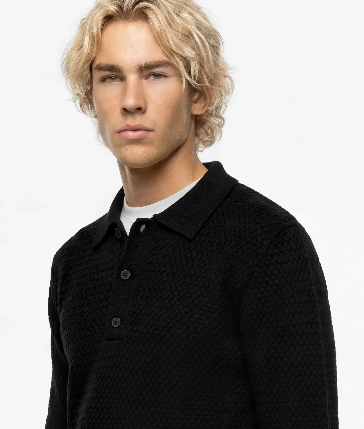 Karl Lagerfeld KL Jeans Strickpolo Langarm Shirt