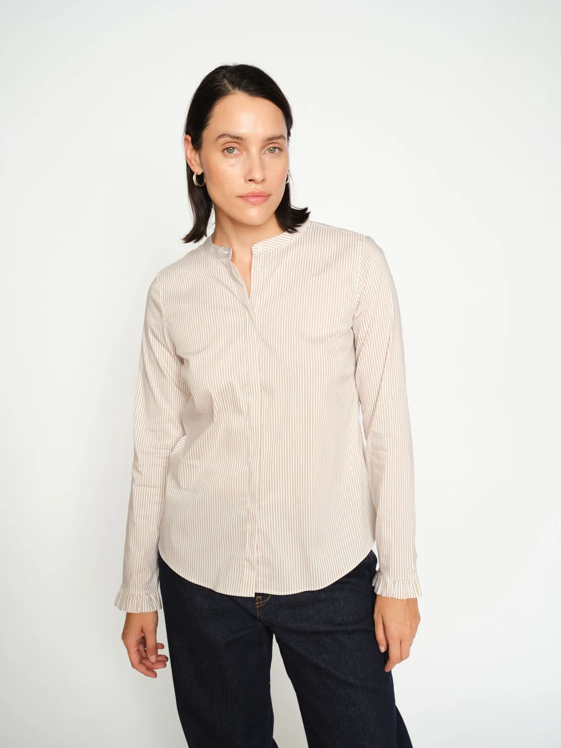 Mos Mosh MMMattie Stripe Hemd Light Blue Stretch XS-XXL