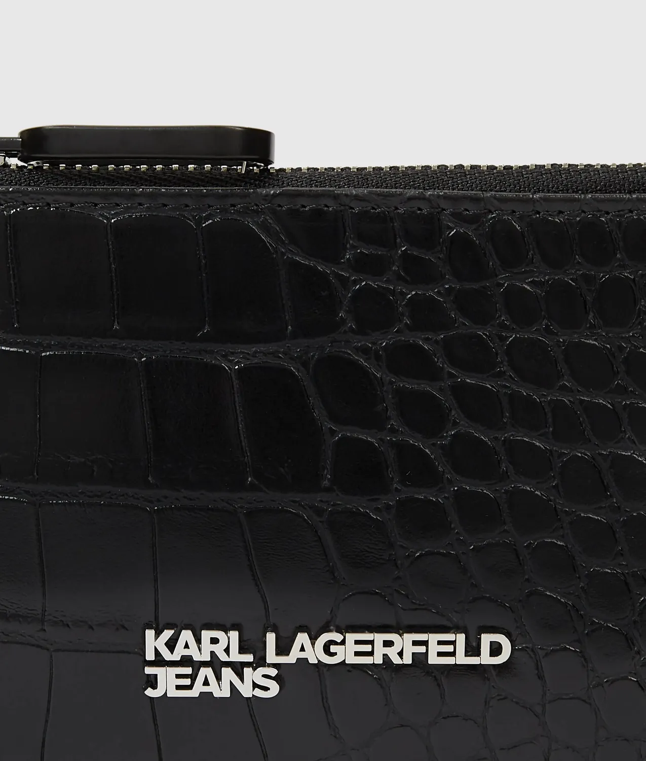 Karl Lagerfeld KL Jeans Metal Logo Kartenetui Kroko-Optik