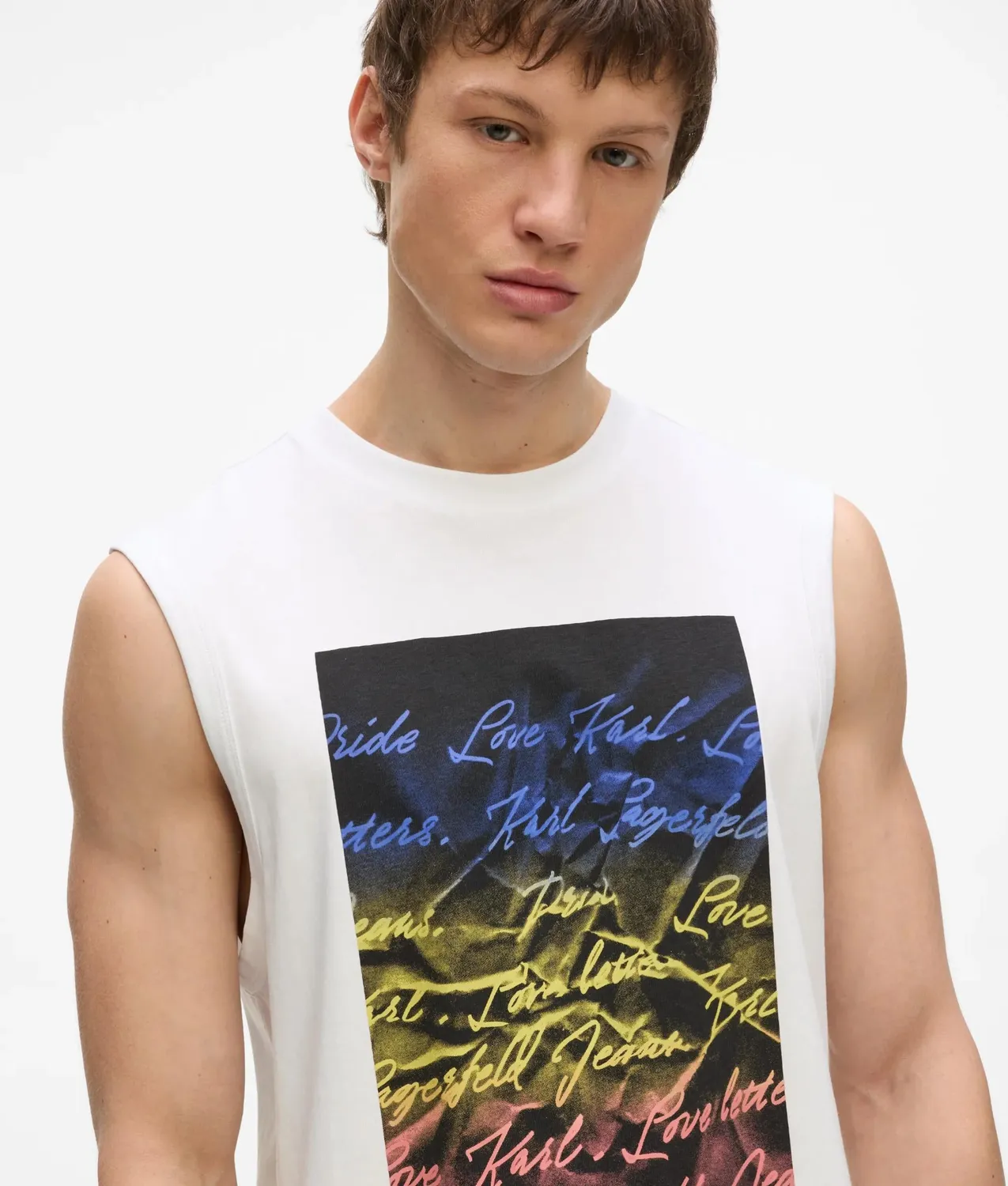 Karl Lagerfeld Jeans Love Letter Tank Top Neon Herren