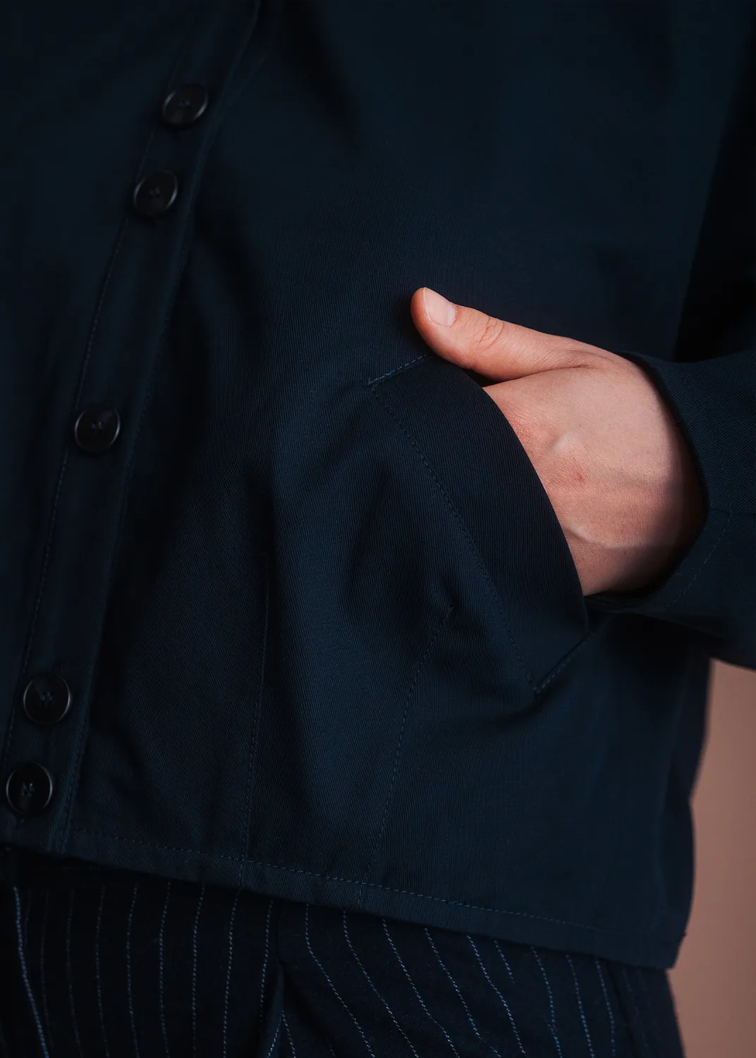 Senatex Blousonjacke Bio-Baumwolle Jacke Navy vegane OCS