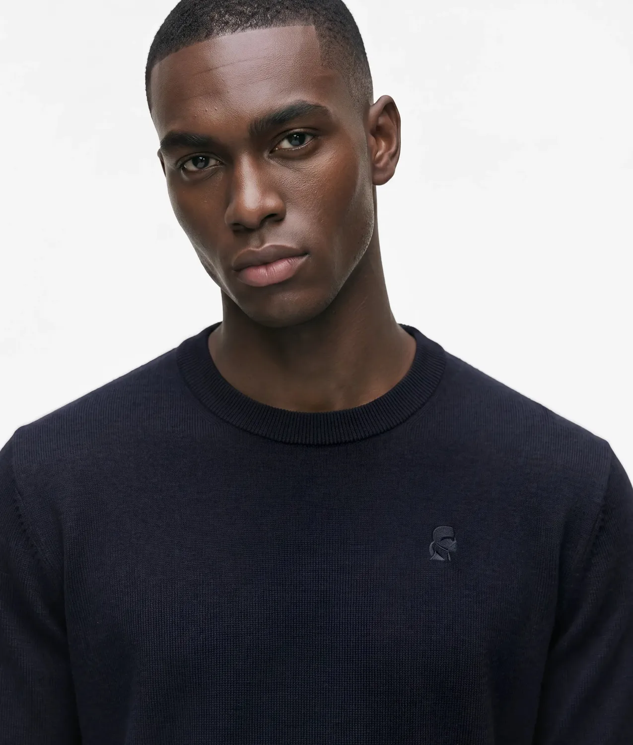 Karl Lagerfeld Wollpullover Rundhals Naturwolle