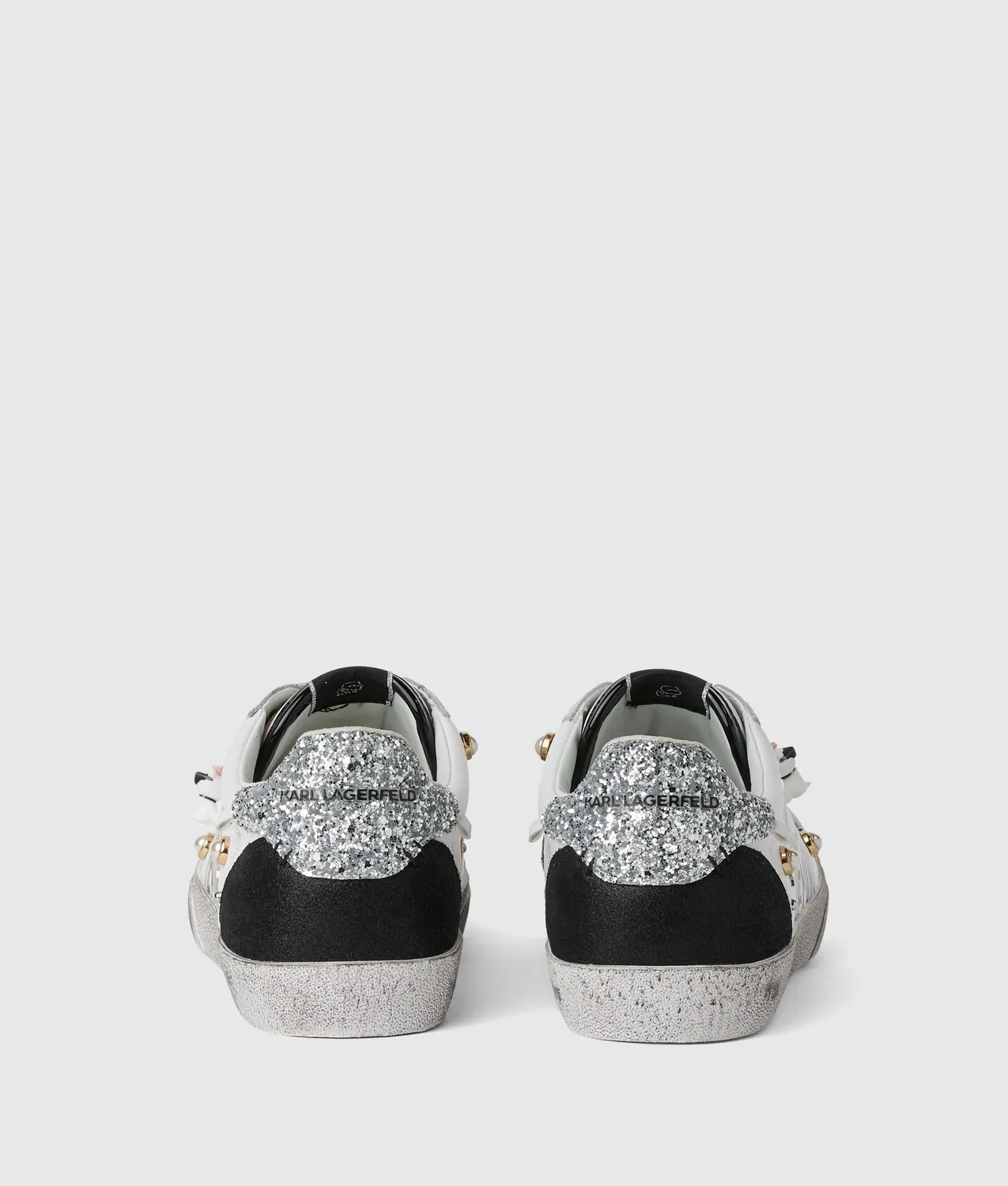 Karl Lagerfeld Skool Sneaker Nieten Glitzer Größe 38