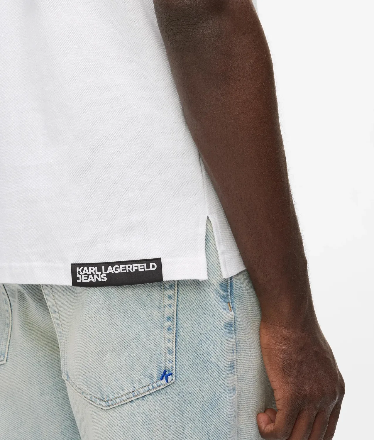 Karl Lagerfeld Jeans Logo Poloshirt Bio-Baumwolle Gr. M
