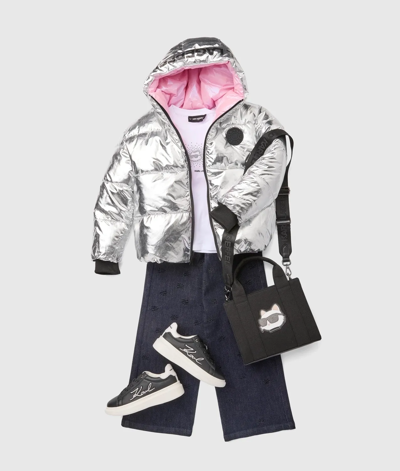 Karl Lagerfeld Girls Wende-Steppjacke 2Y-16Y wasserabweisend