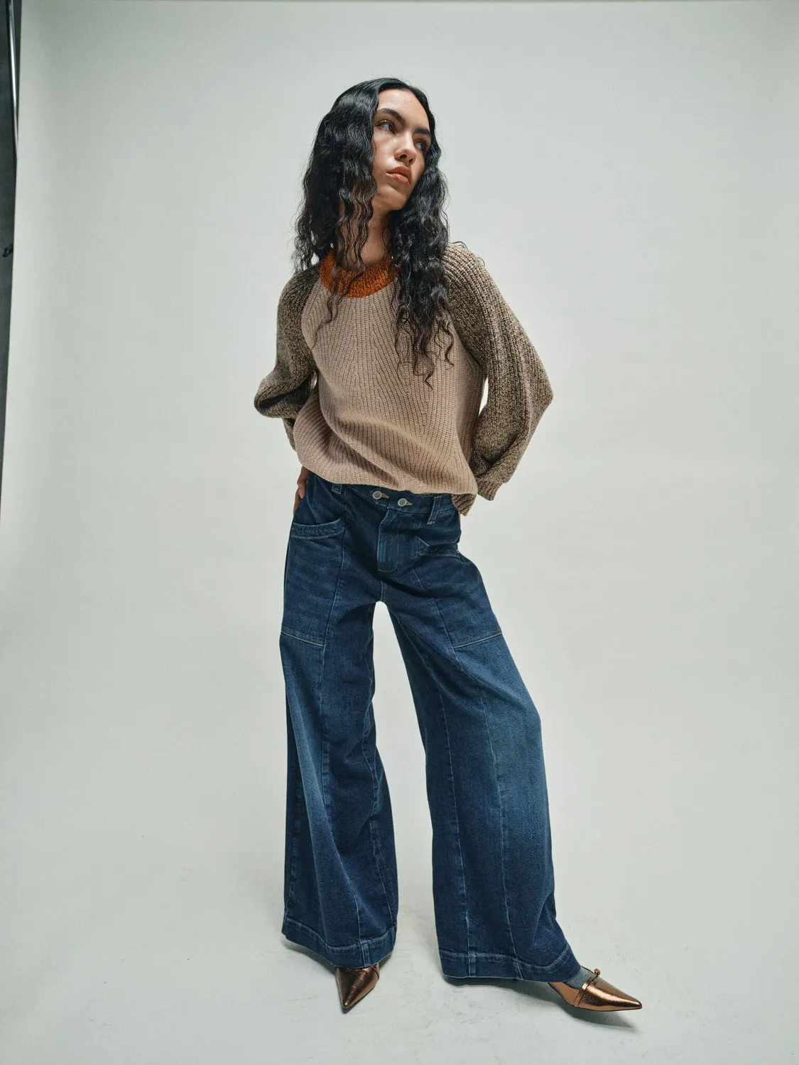 Mos Mosh Fair Scate Jeans Mid Blue Wide Leg
