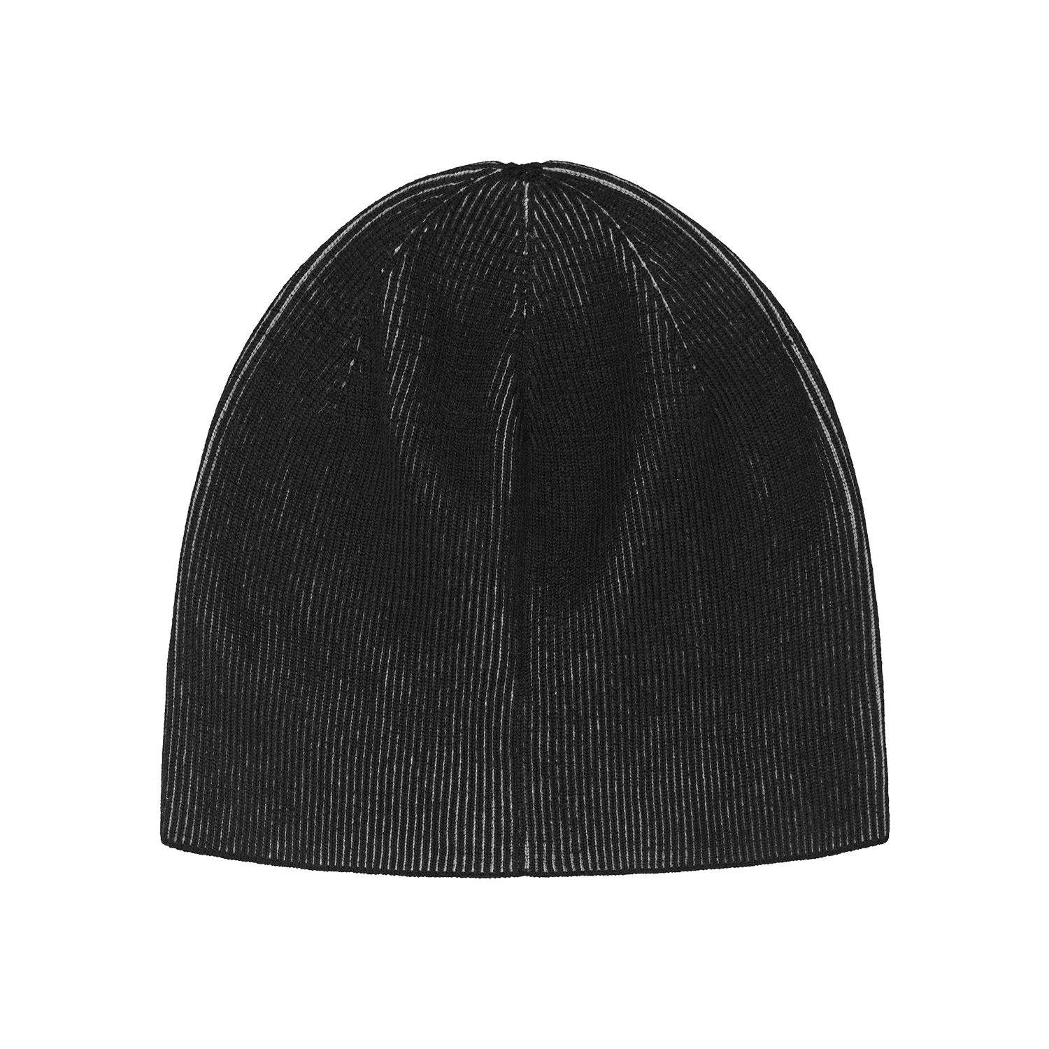 Corteiz 2 Tone Ribbed Knit Beanie Mütze Schwarz Baumwolle