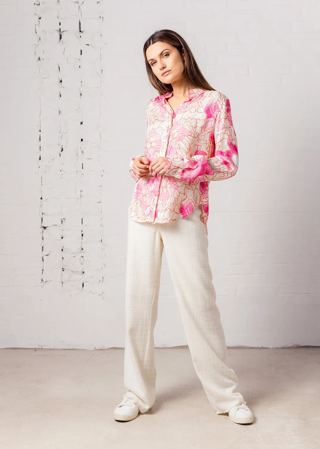 Senatex Bluse mit Stehkragen Bluse Jungle Flower Viskose