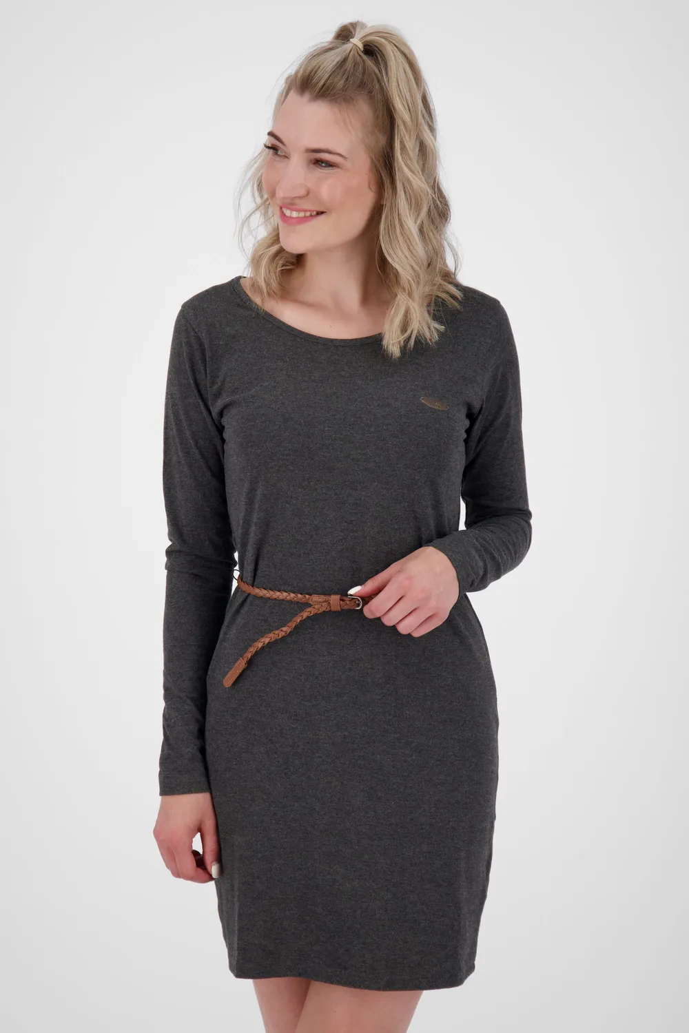 Alife & Kickin EllinAK A Kleid Schwarz Langarm Jersey