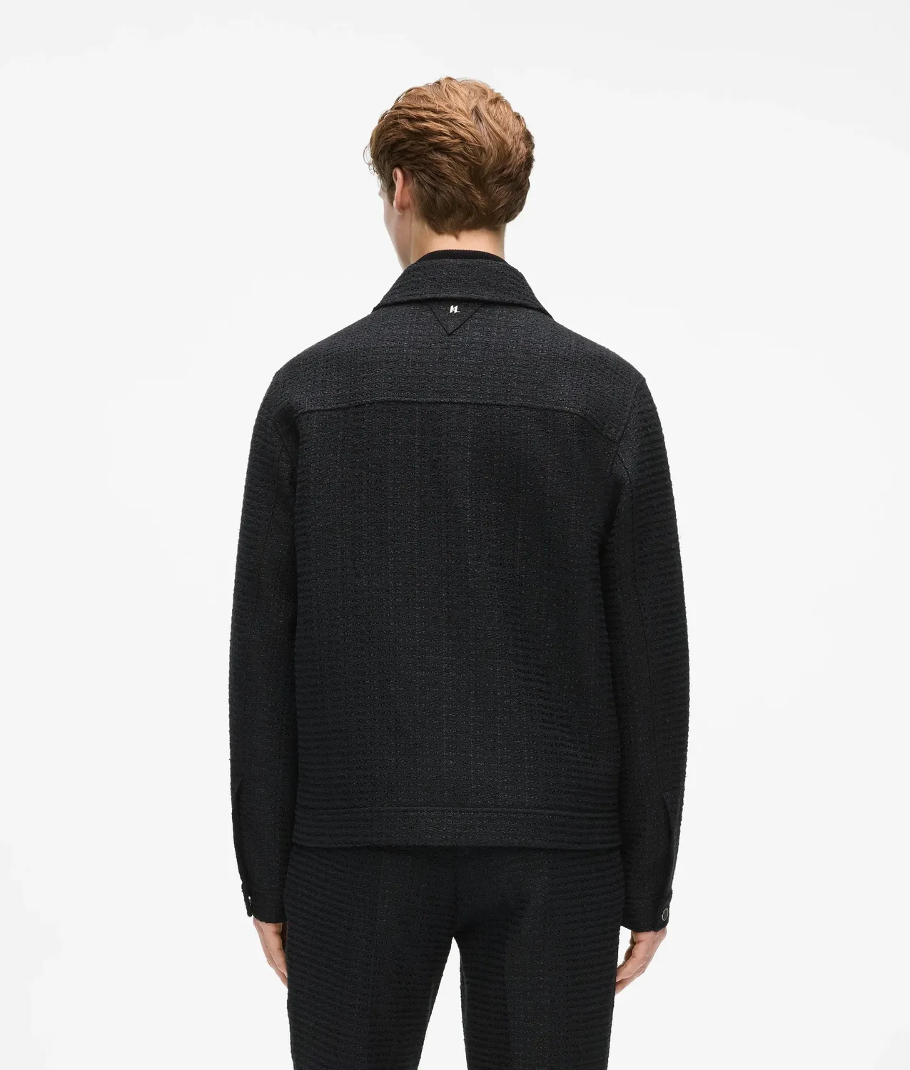 Karl Lagerfeld Bouclé Jacke Zip-up mit Anstecker