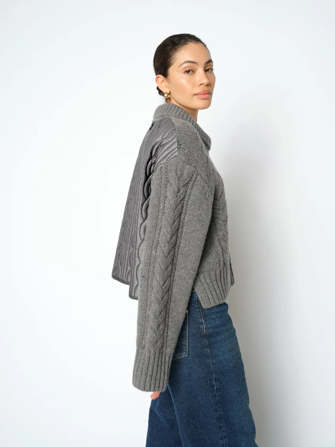 Mos Mosh MMGodinaz Quilt Strickpullover Rollkragen oversized