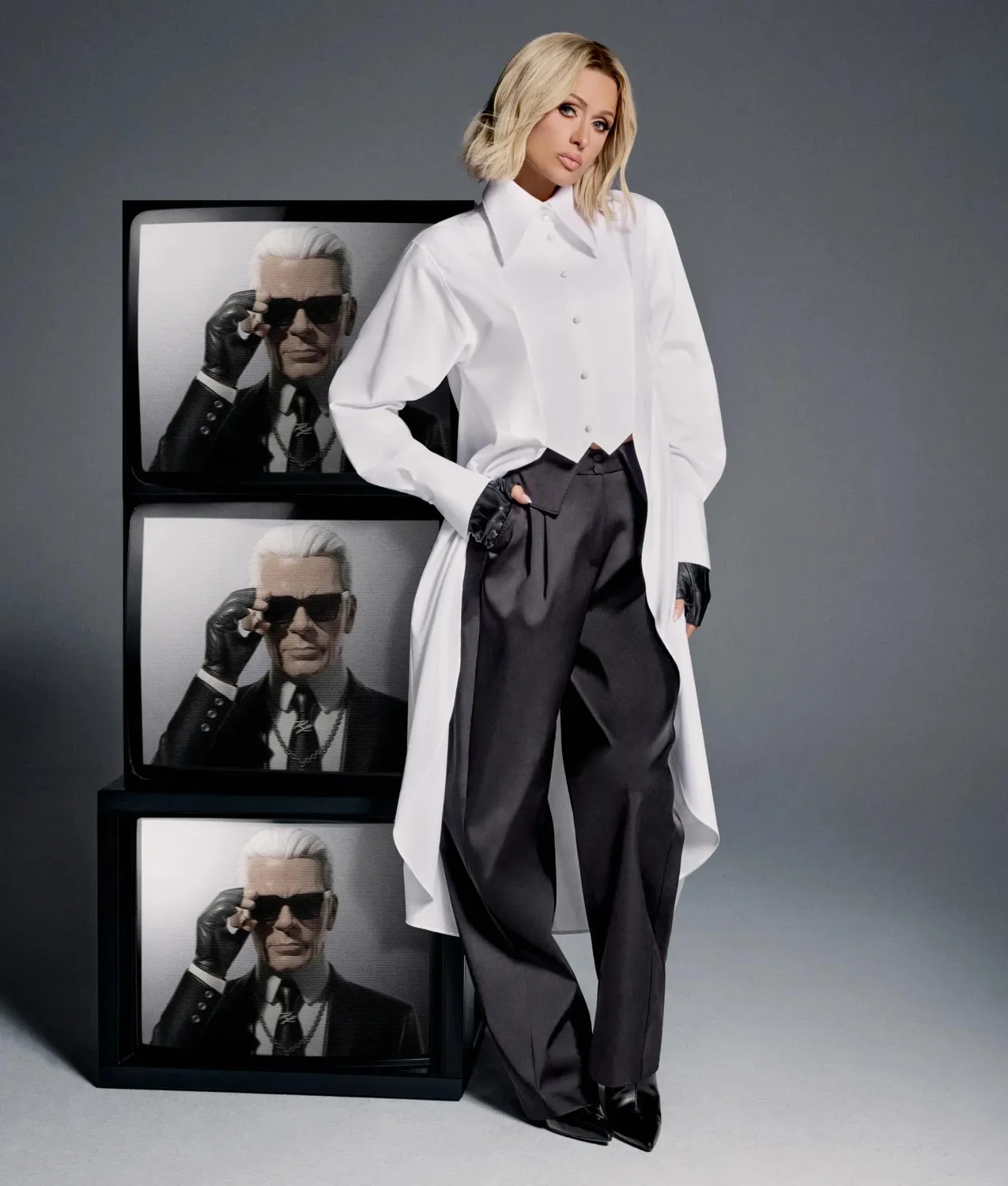 Karl Lagerfeld KL Studio Hose Satin Barrel-Leg hoch