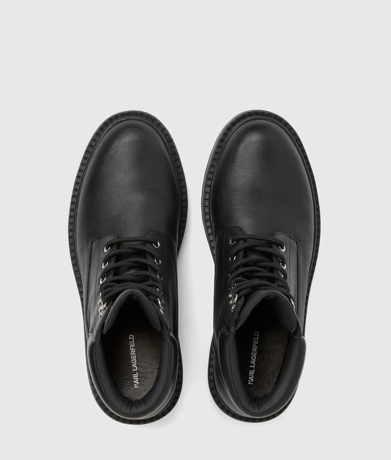 Karl Lagerfeld Miles Work Boot Stiefel Leder Lug-Sohle