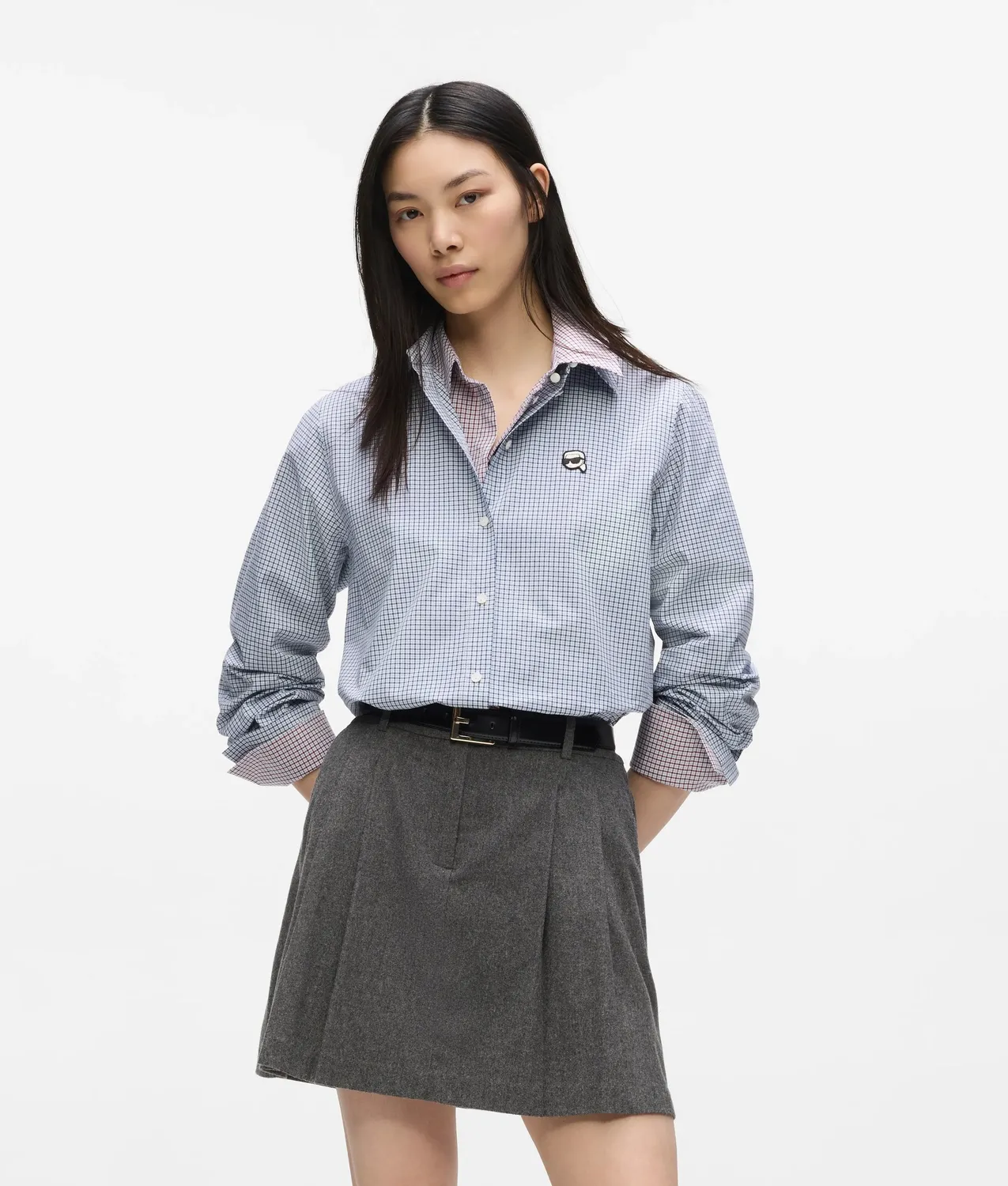 Karl Lagerfeld Ikon Karohemd Bluse kariert