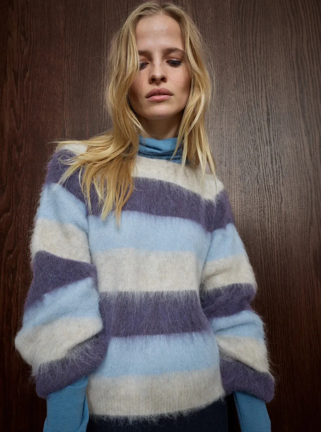 Mos Mosh MMSuvi Stripe Knit Pullover Sweet Grape Streifen