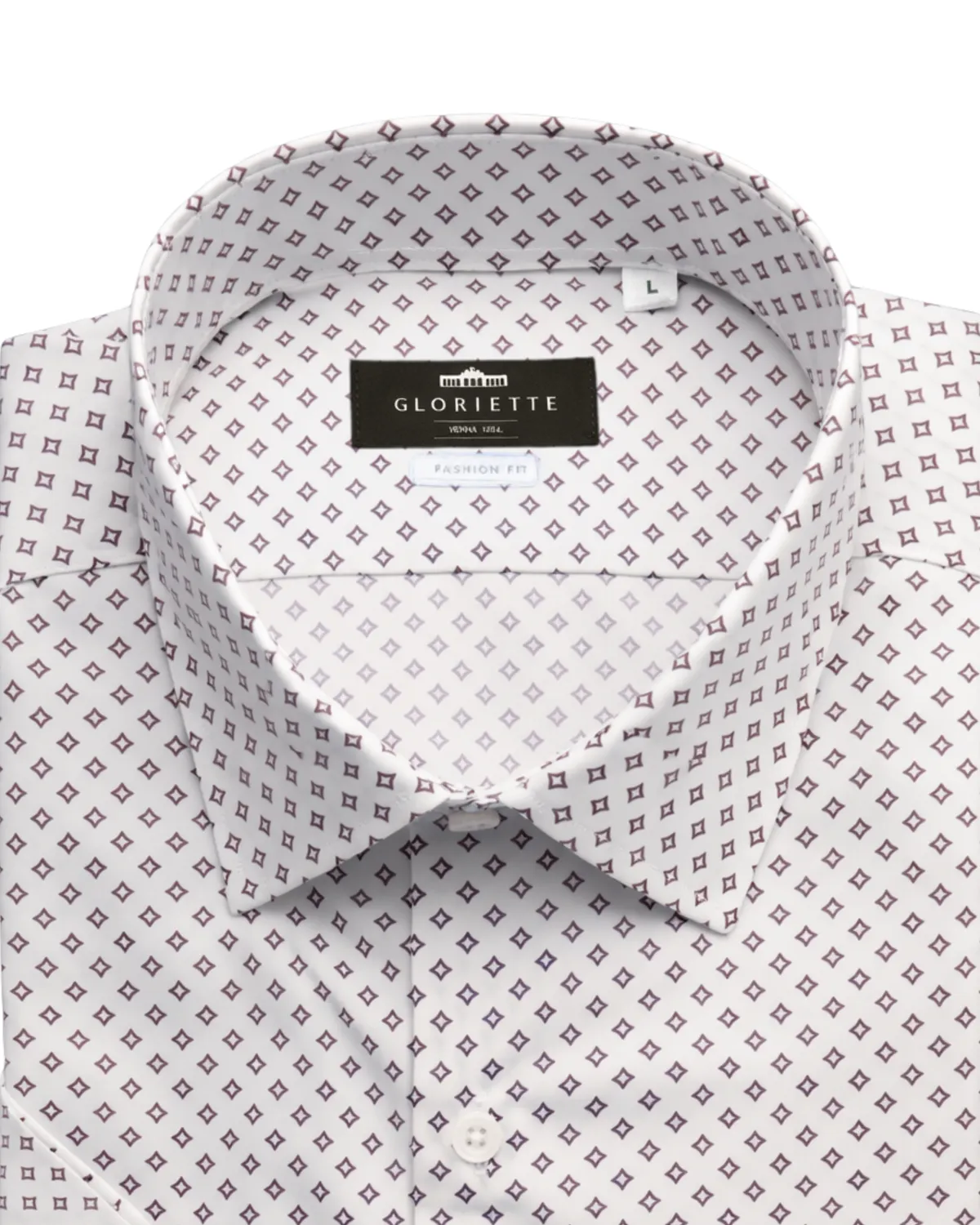 Gloriette Kurzarmhemd Windsor Rauten Fashion Fit Blau