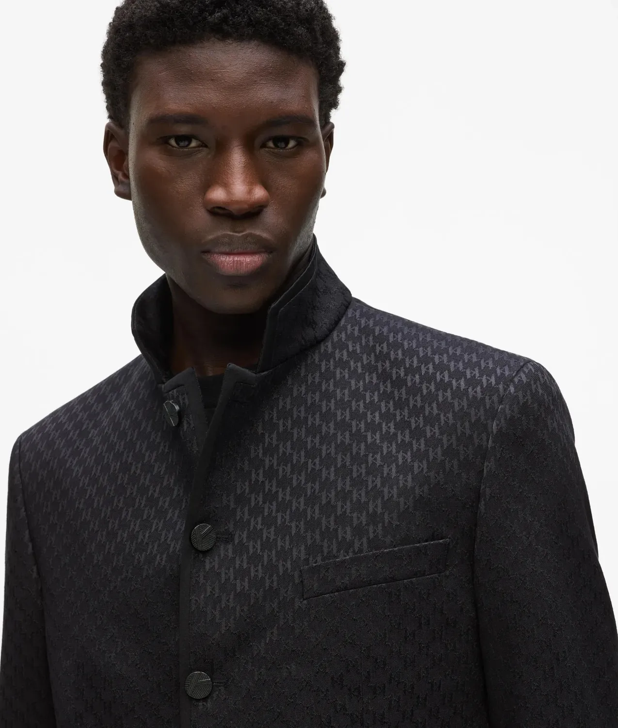 Karl Lagerfeld High-Stand-Collar Jacke Herren Struktur