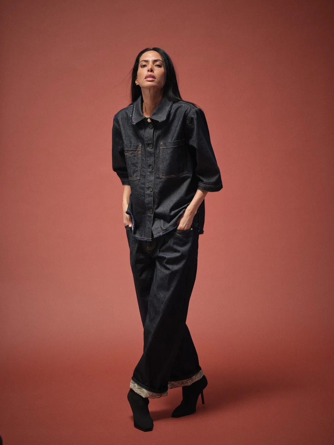 Mos Mosh Sum Rinse Shirt Jeanshemd Dark Blue Denim relaxed