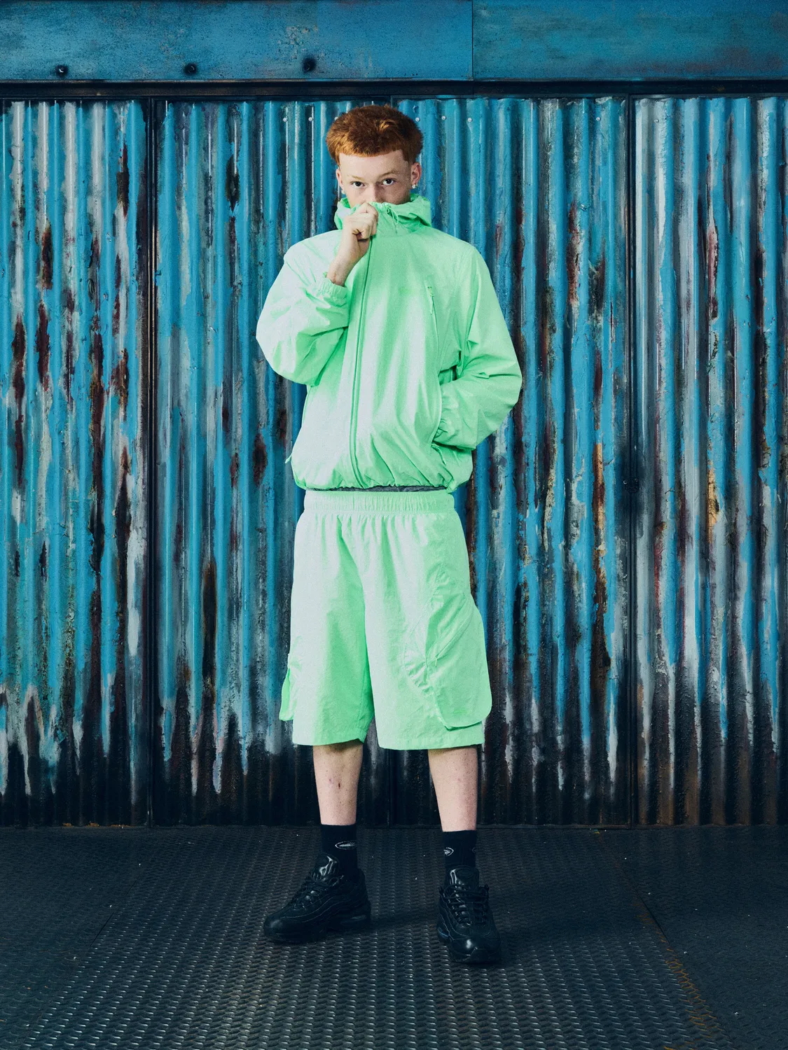 Corteiz Litework Quattro Shorts Grün Nylon Cargo