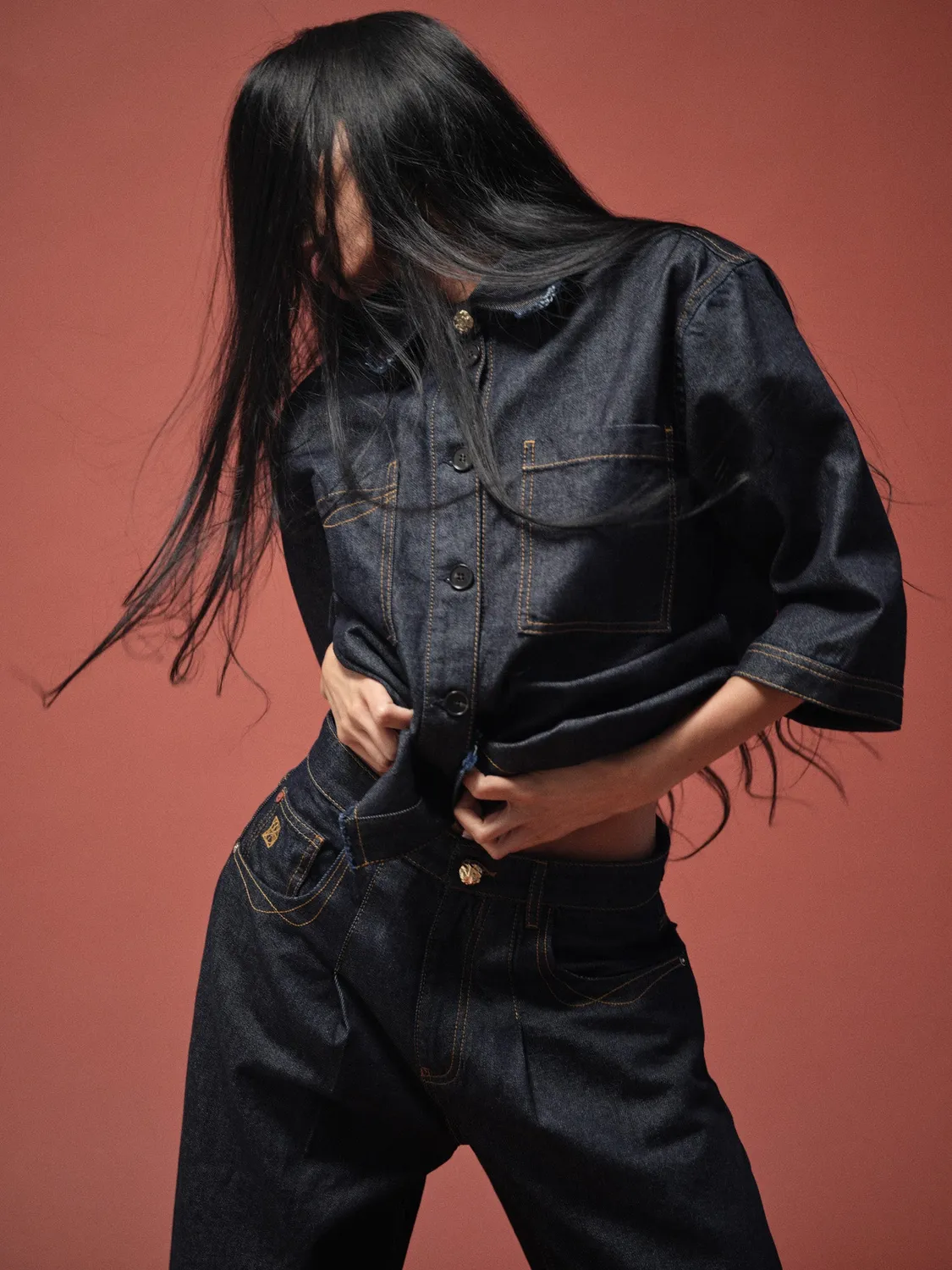 Mos Mosh Sum Rinse Shirt Jeanshemd Dark Blue Denim relaxed