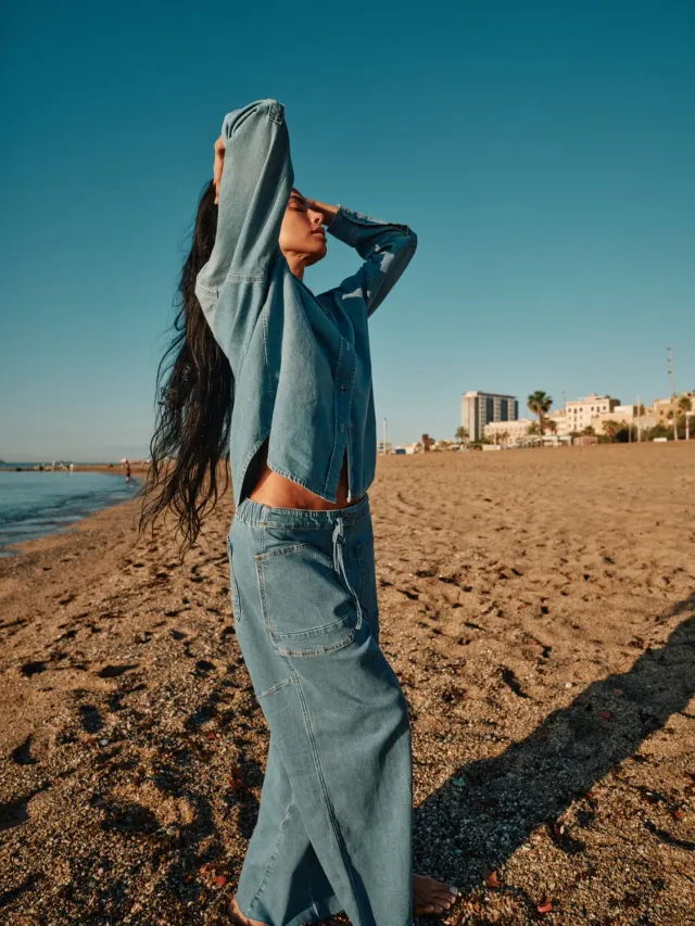 Mos Mosh Cheer People Jeans hellblau Cropped