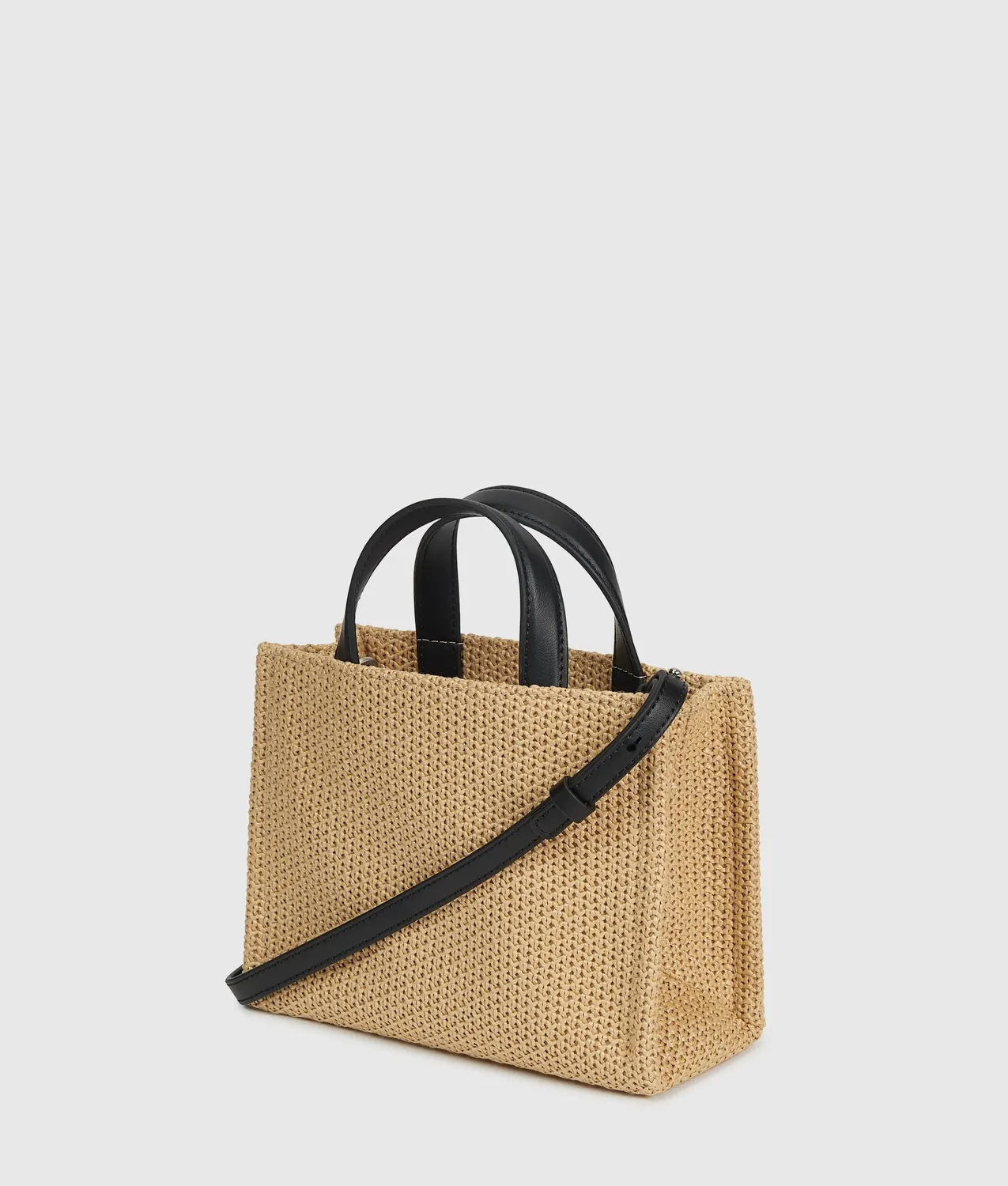 Karl Lagerfeld Logo Strandtasche geflochten eckig