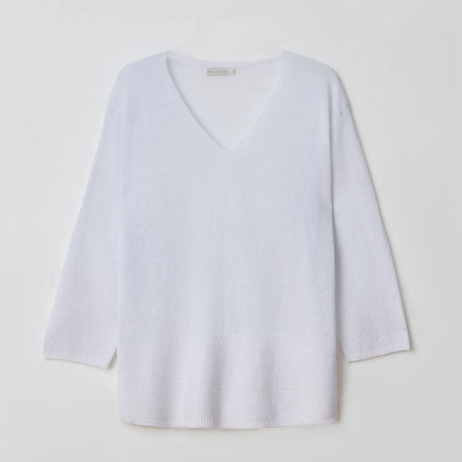 Senatex Leinenpullover V-Ausschnitt White locker