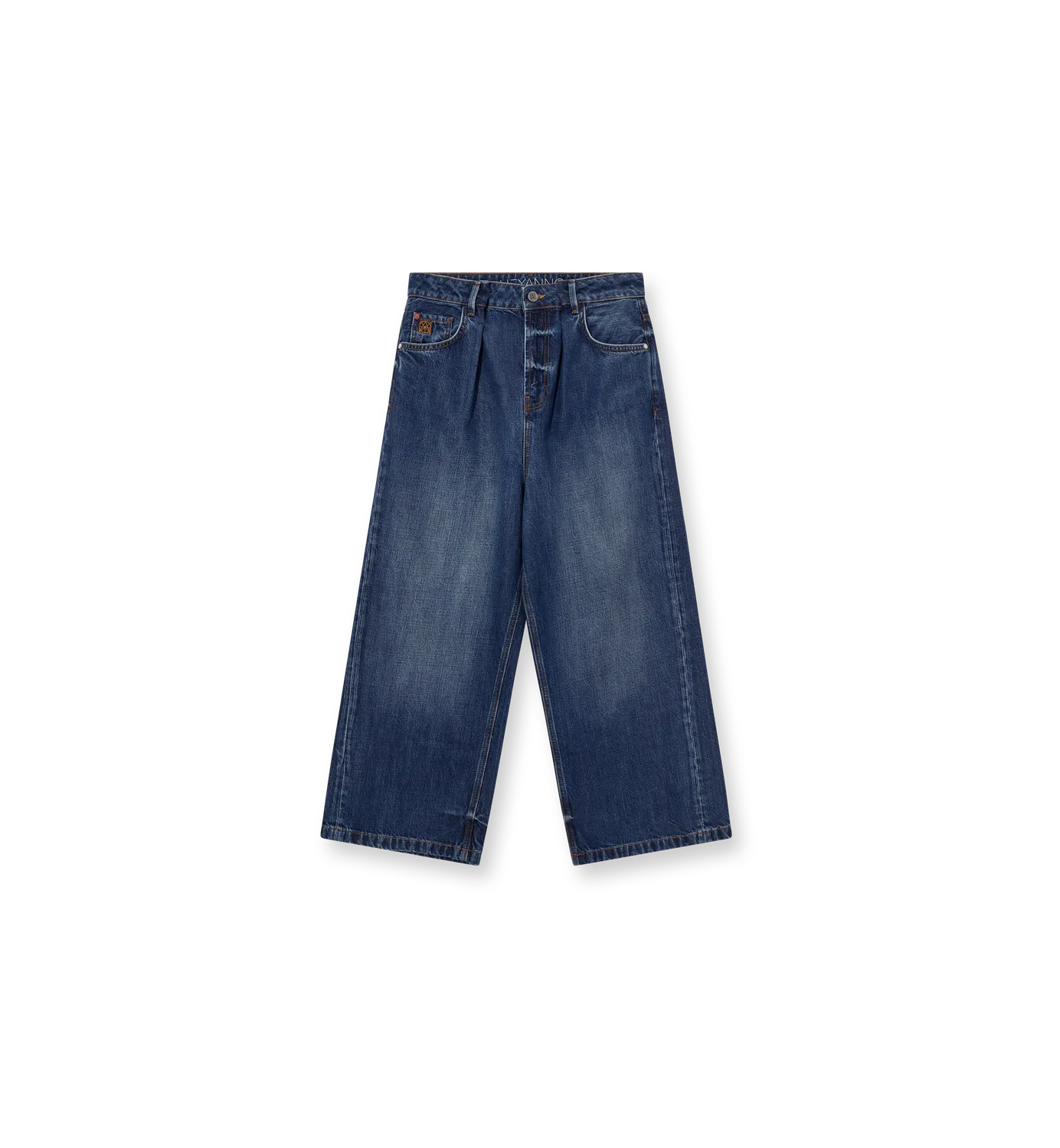 Mos Mosh MMHHaven Pleat Jeans Dunkelblau Cropped
