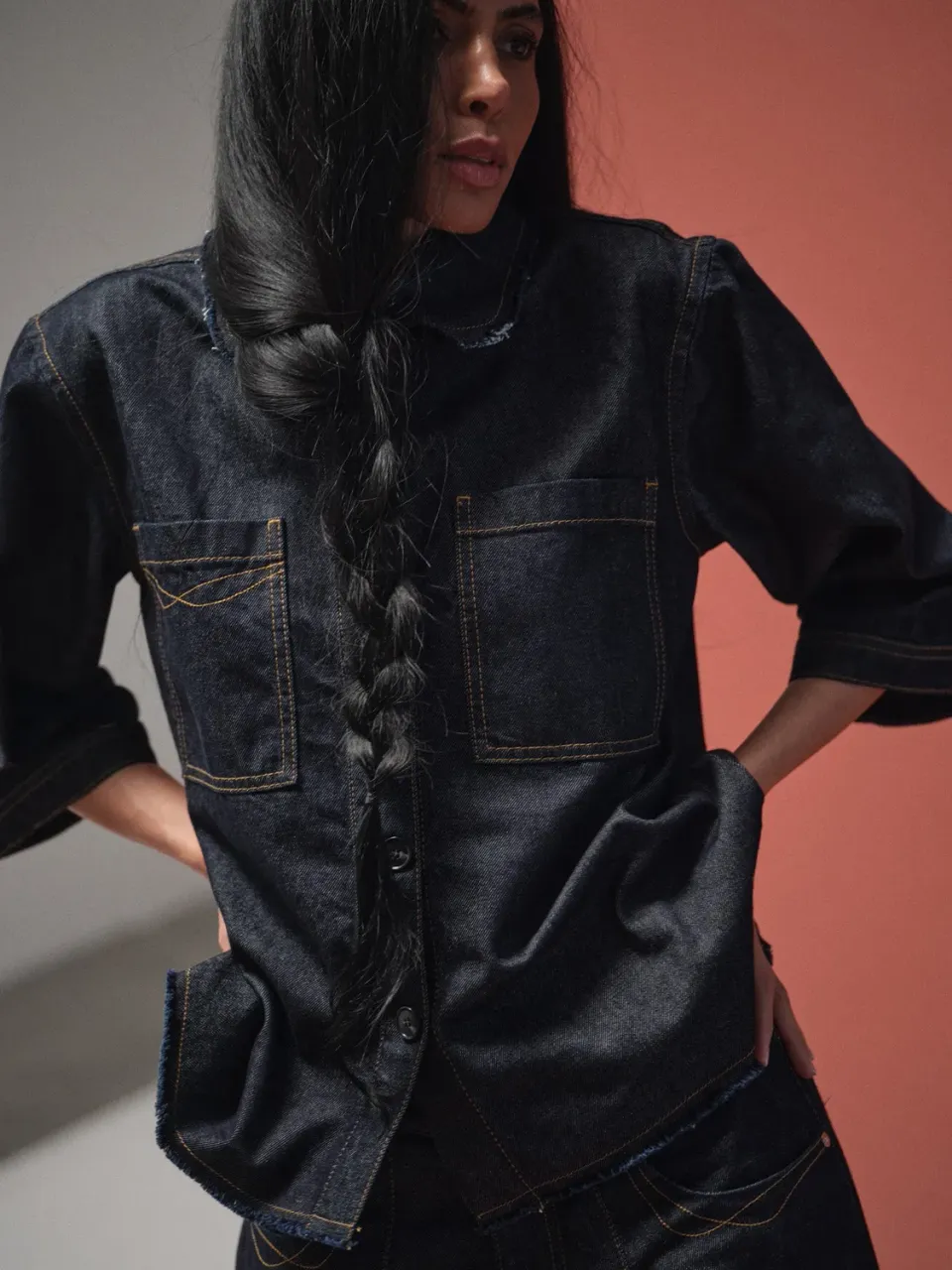 Mos Mosh Sum Rinse Shirt Jeanshemd Dark Blue Denim relaxed
