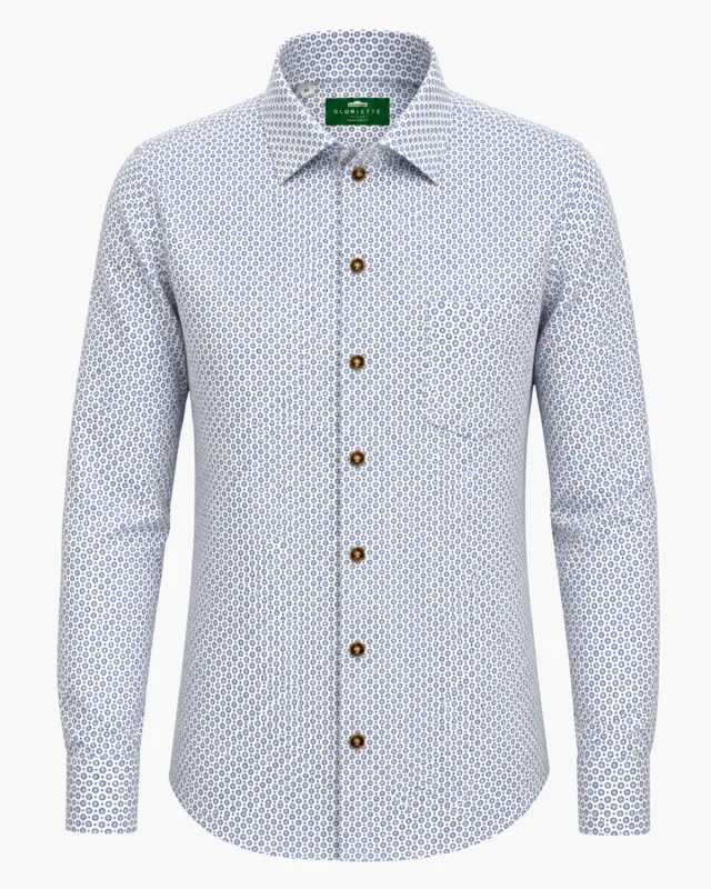 Gloriette Fashion Fit Trachtenhemd hellblau floral